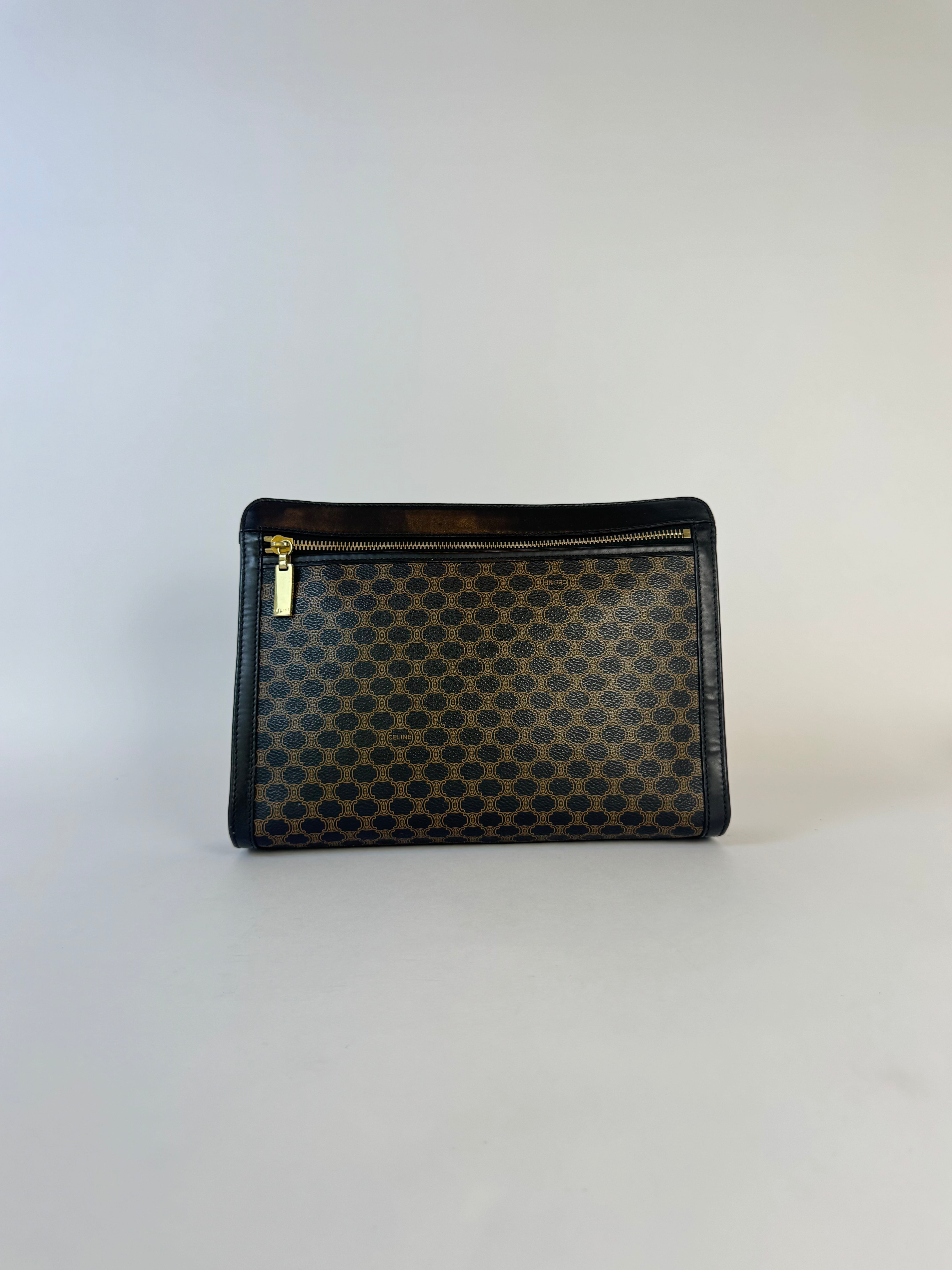 Celine Vintage Macadam Black Clutch