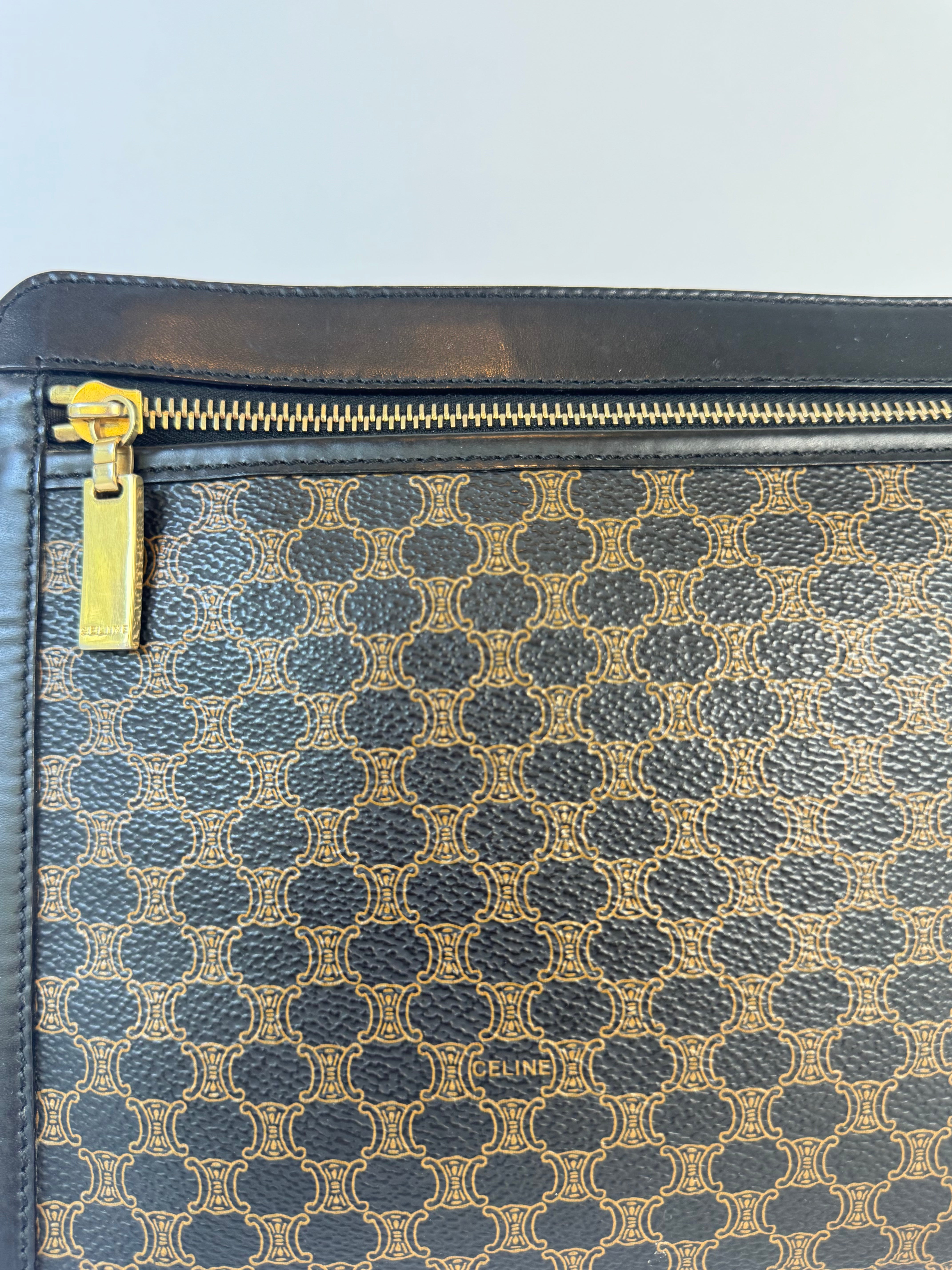 Celine Vintage Macadam Black Clutch