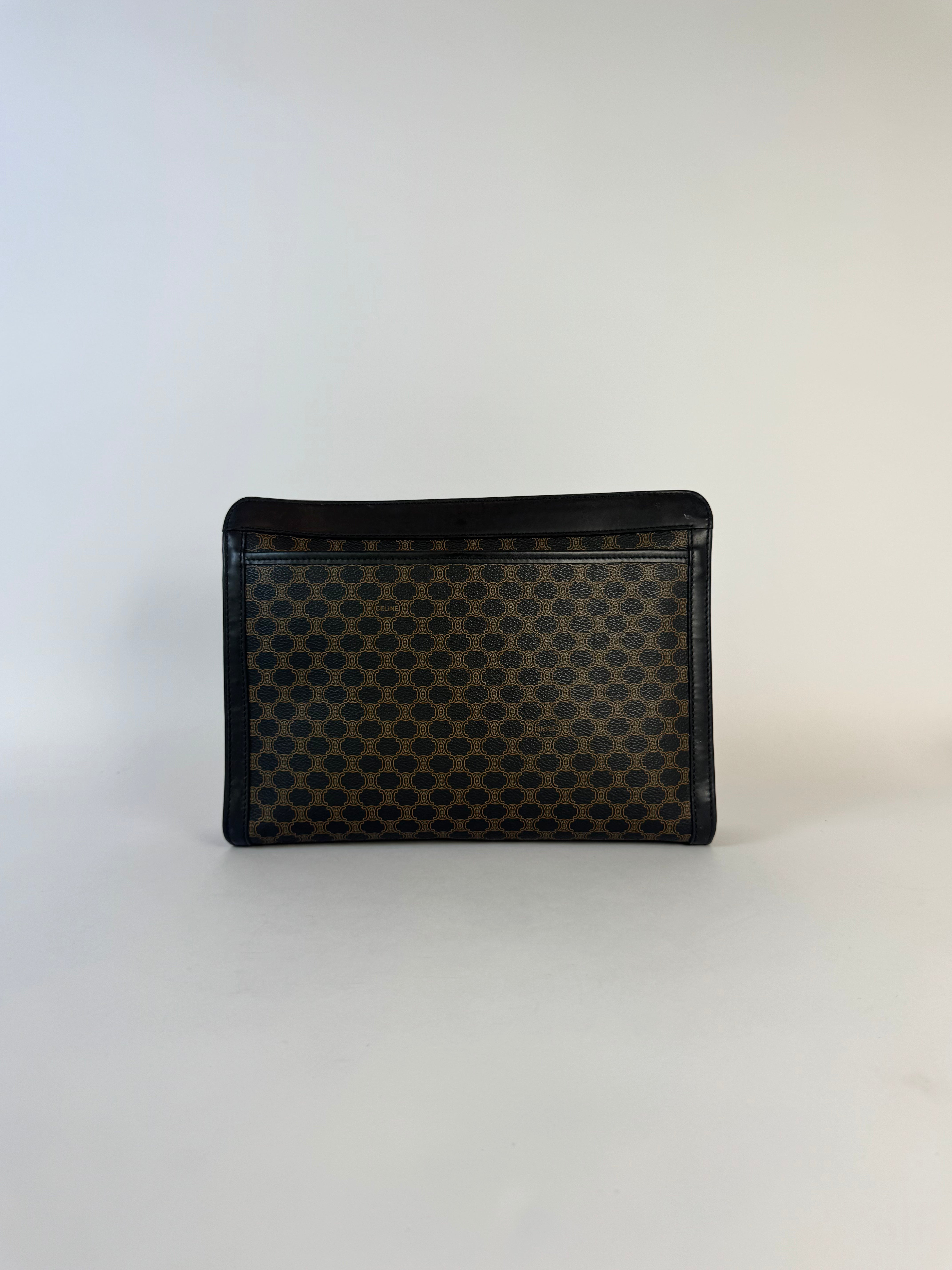 Celine Vintage Macadam Black Clutch