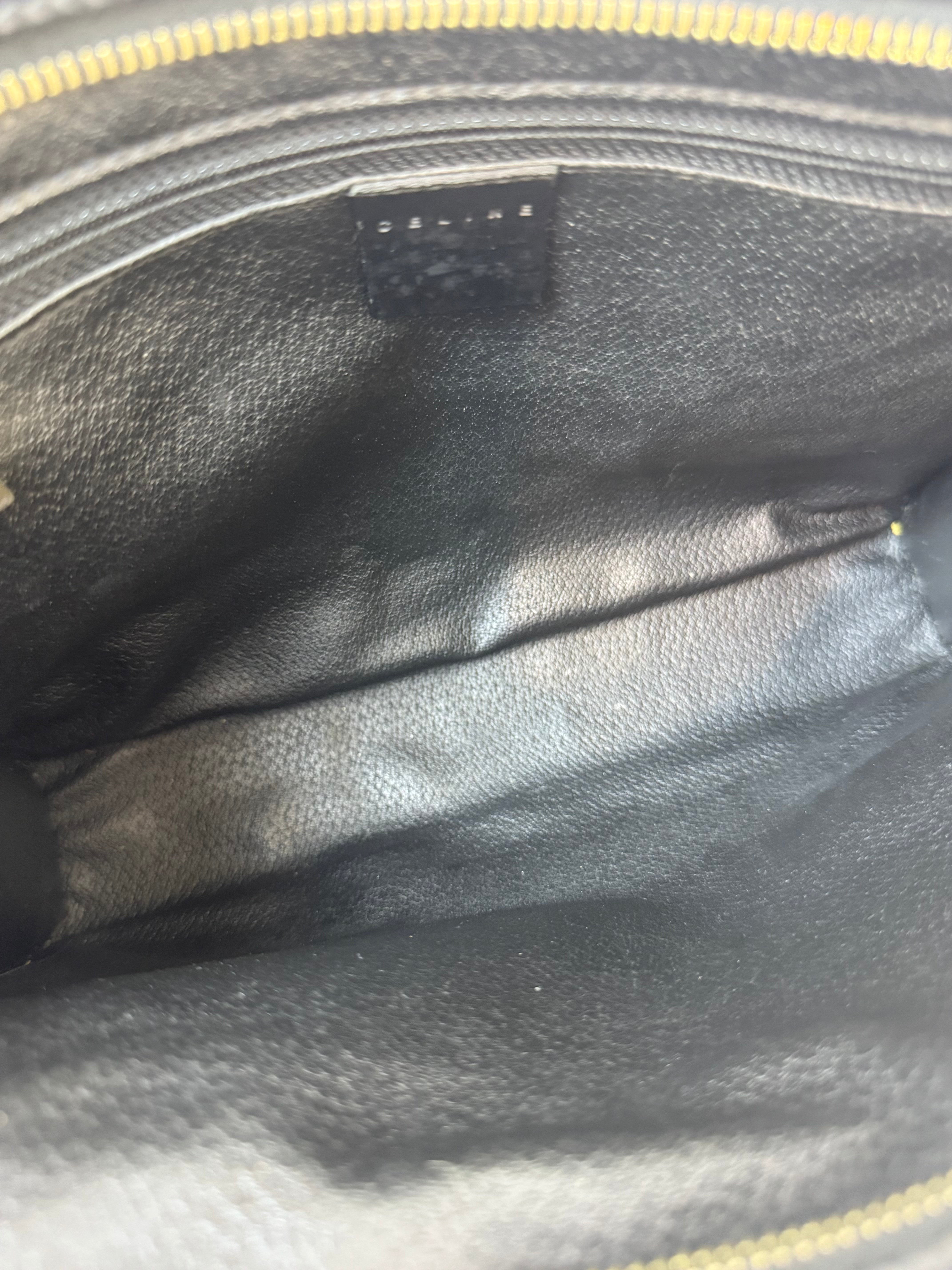 Celine Vintage Macadam Black Clutch