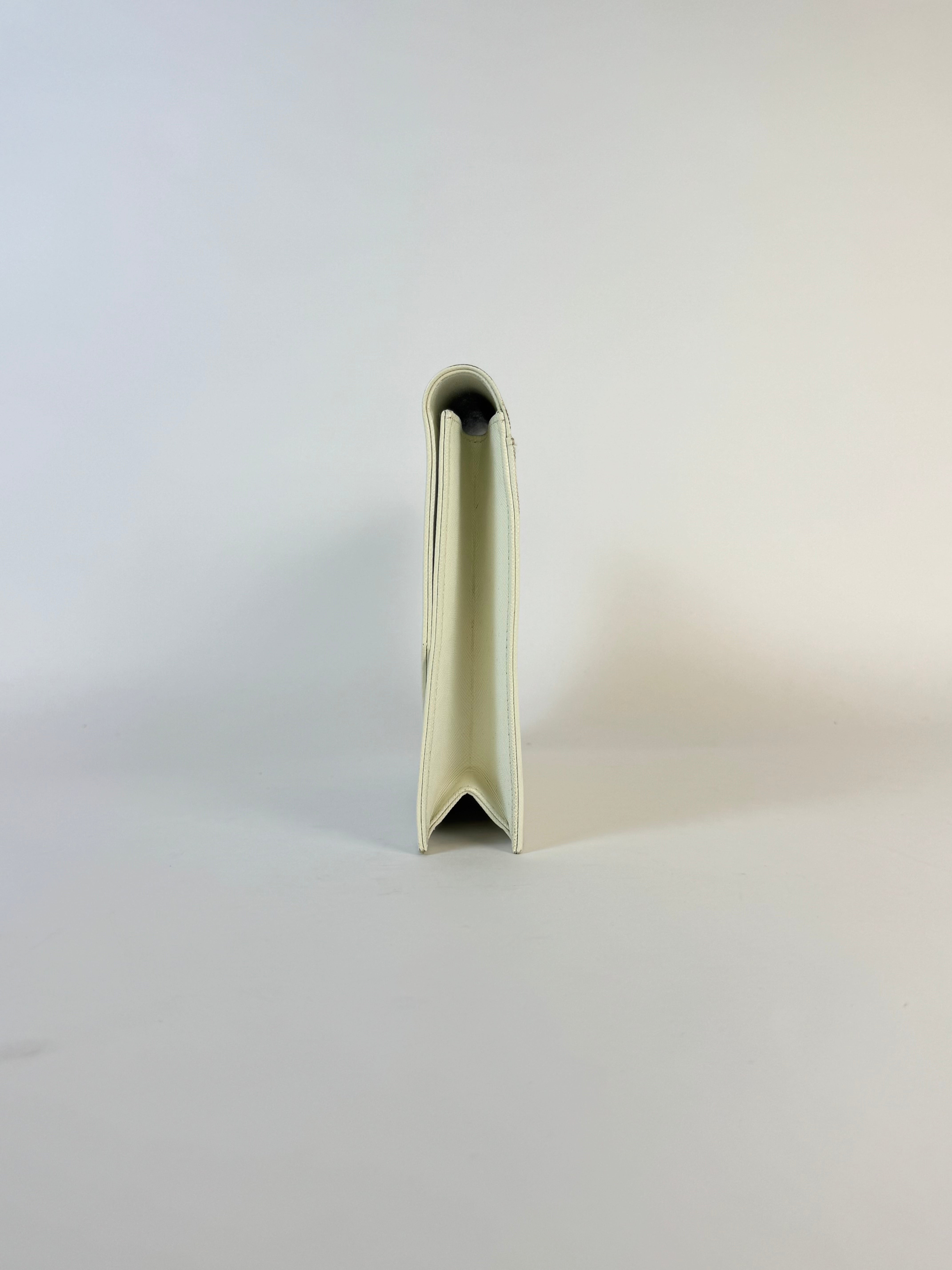 YSL White Patent Leather Clutch