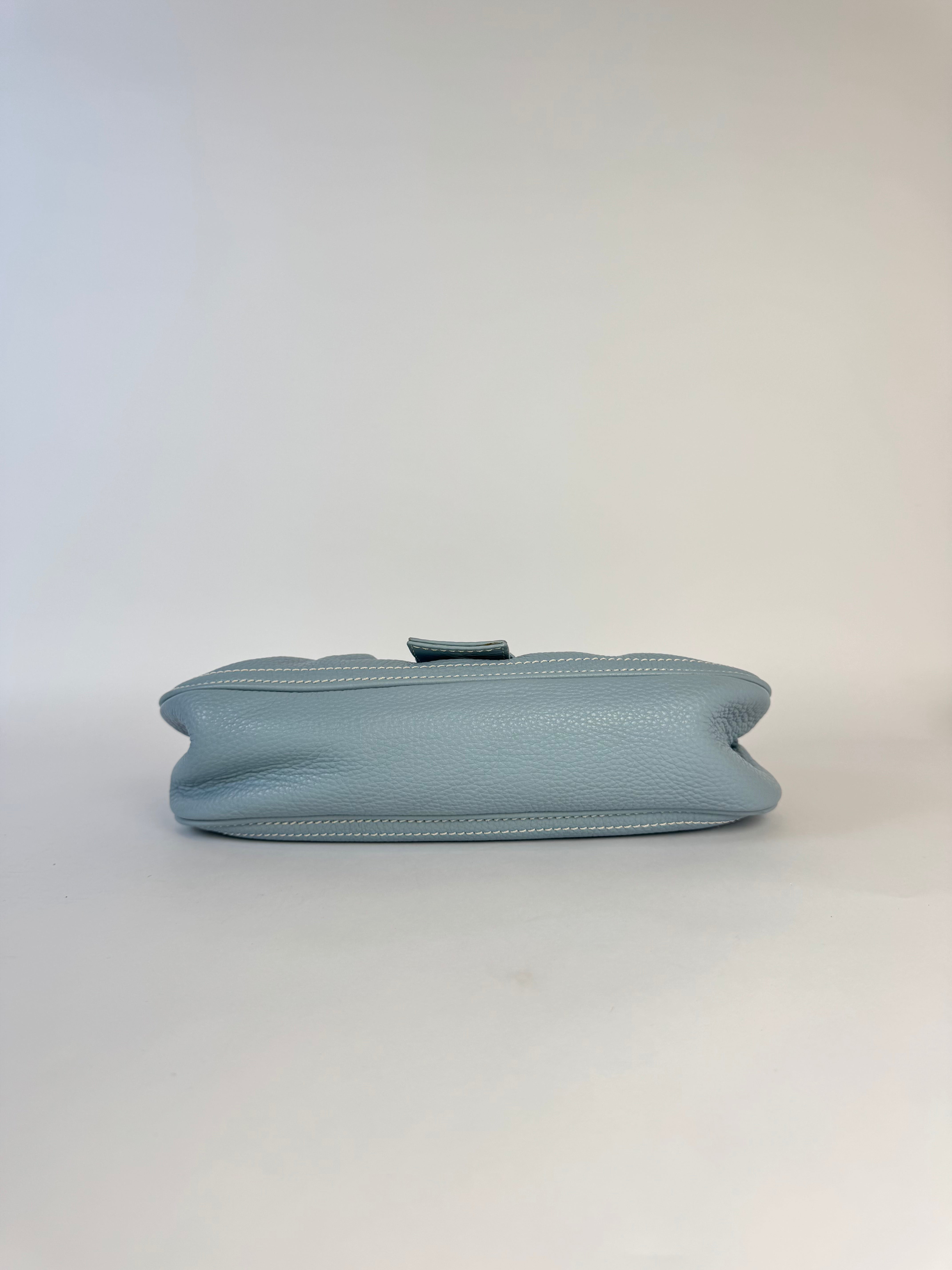 Celine Vintage Blue Leather Shoulder Bag