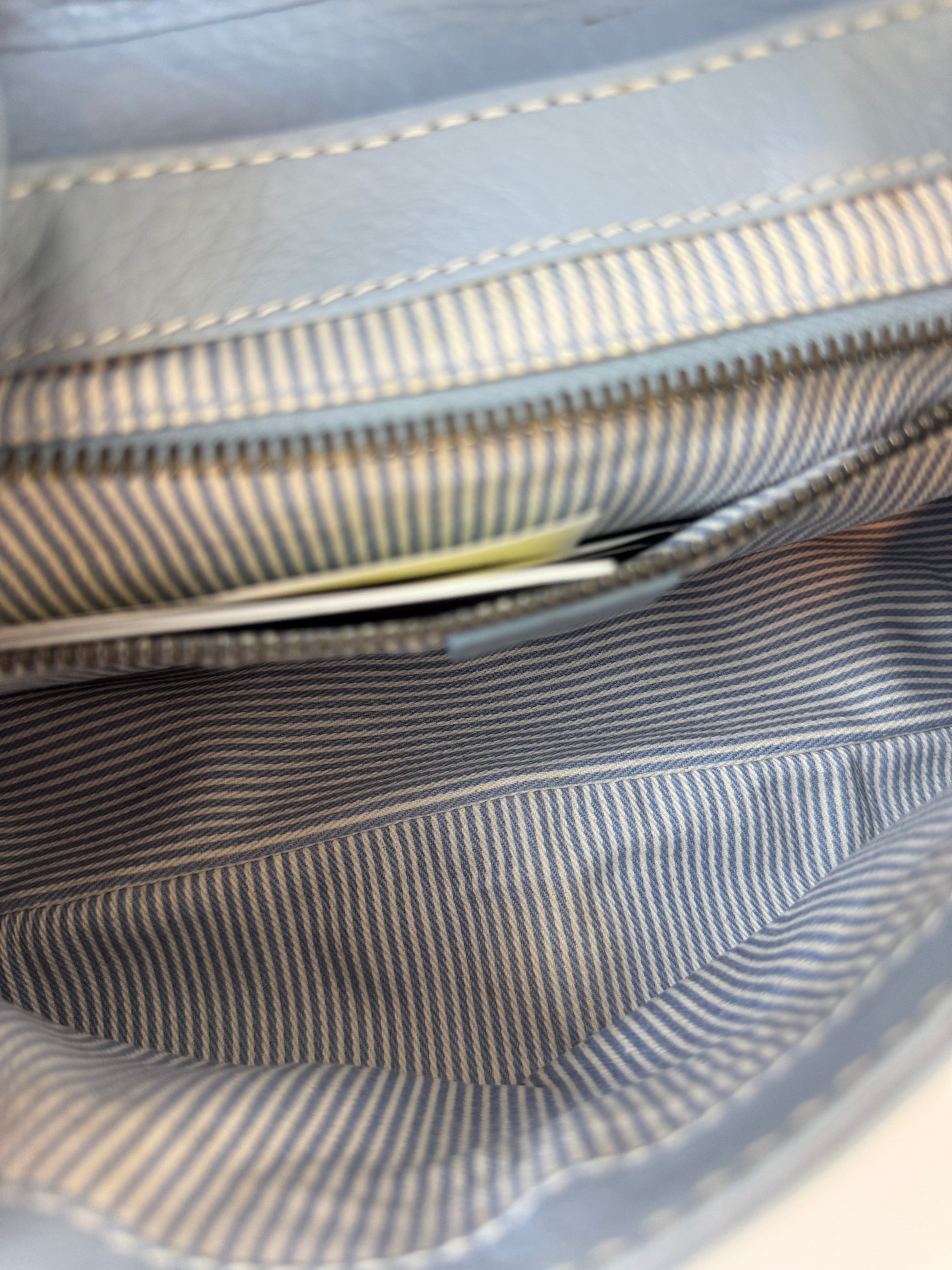 Celine Vintage Blue Leather Shoulder Bag