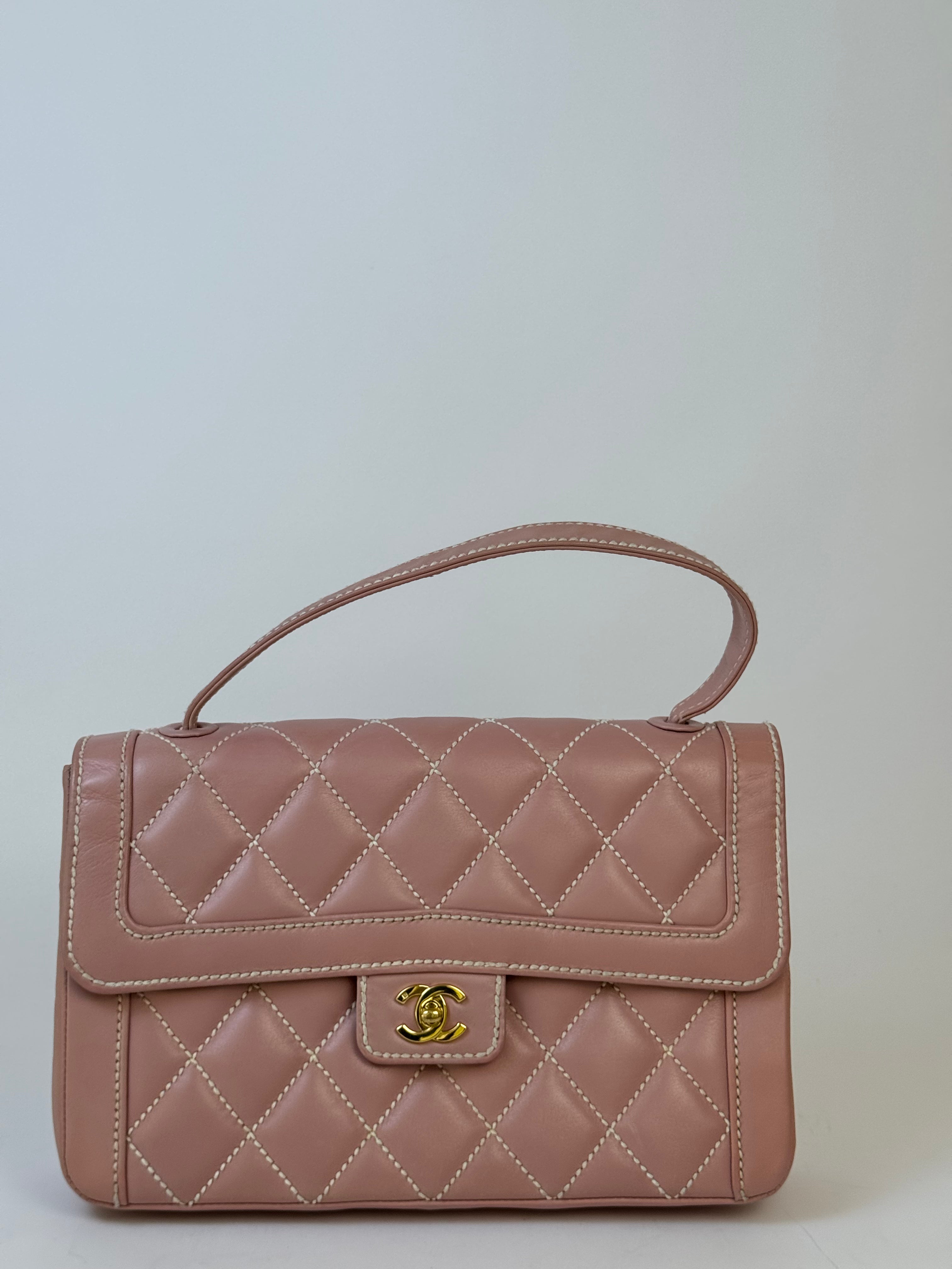 Chanel Pink Quilted Top Handle Bag