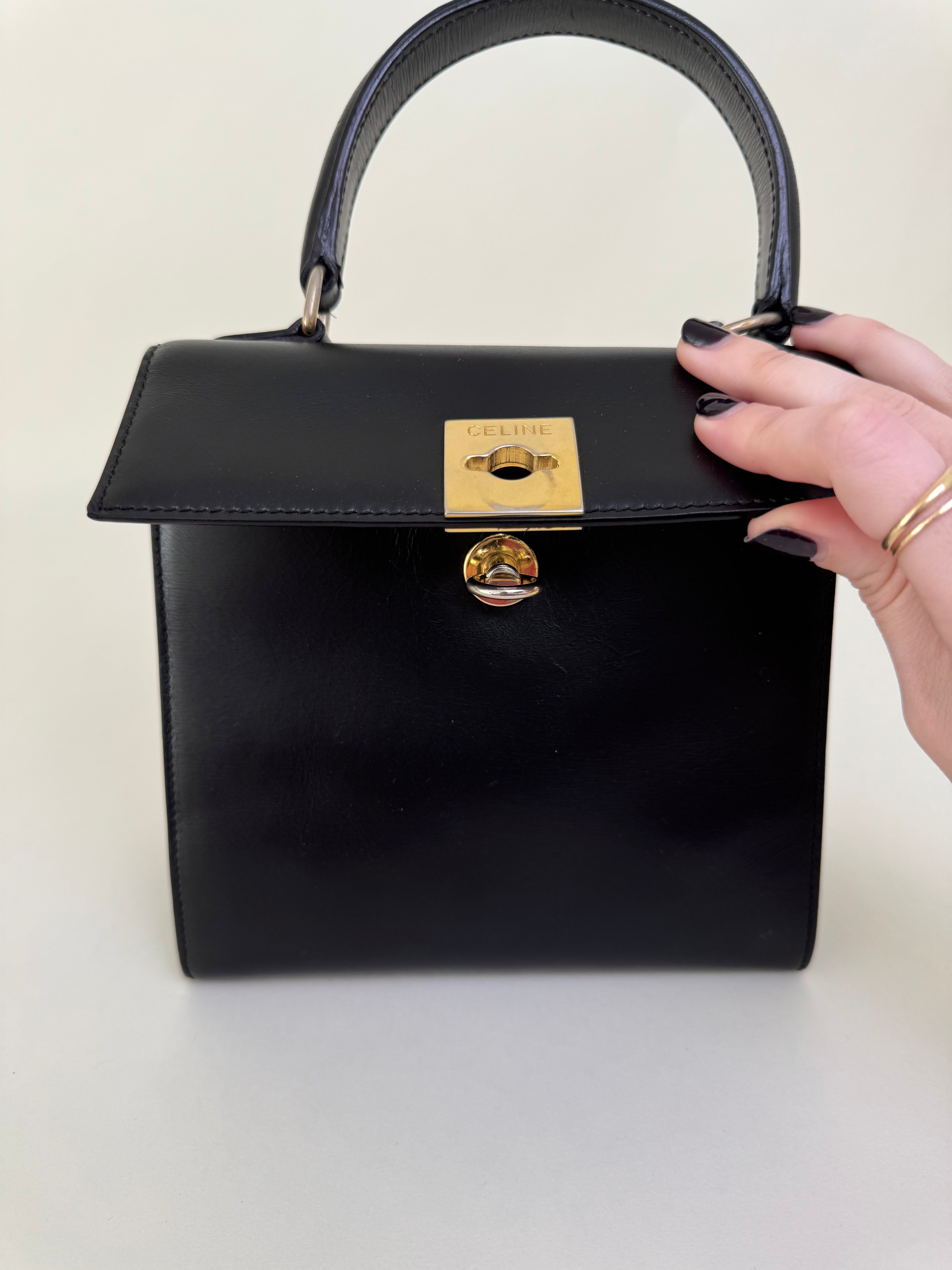 Celine Black Leather Handbag