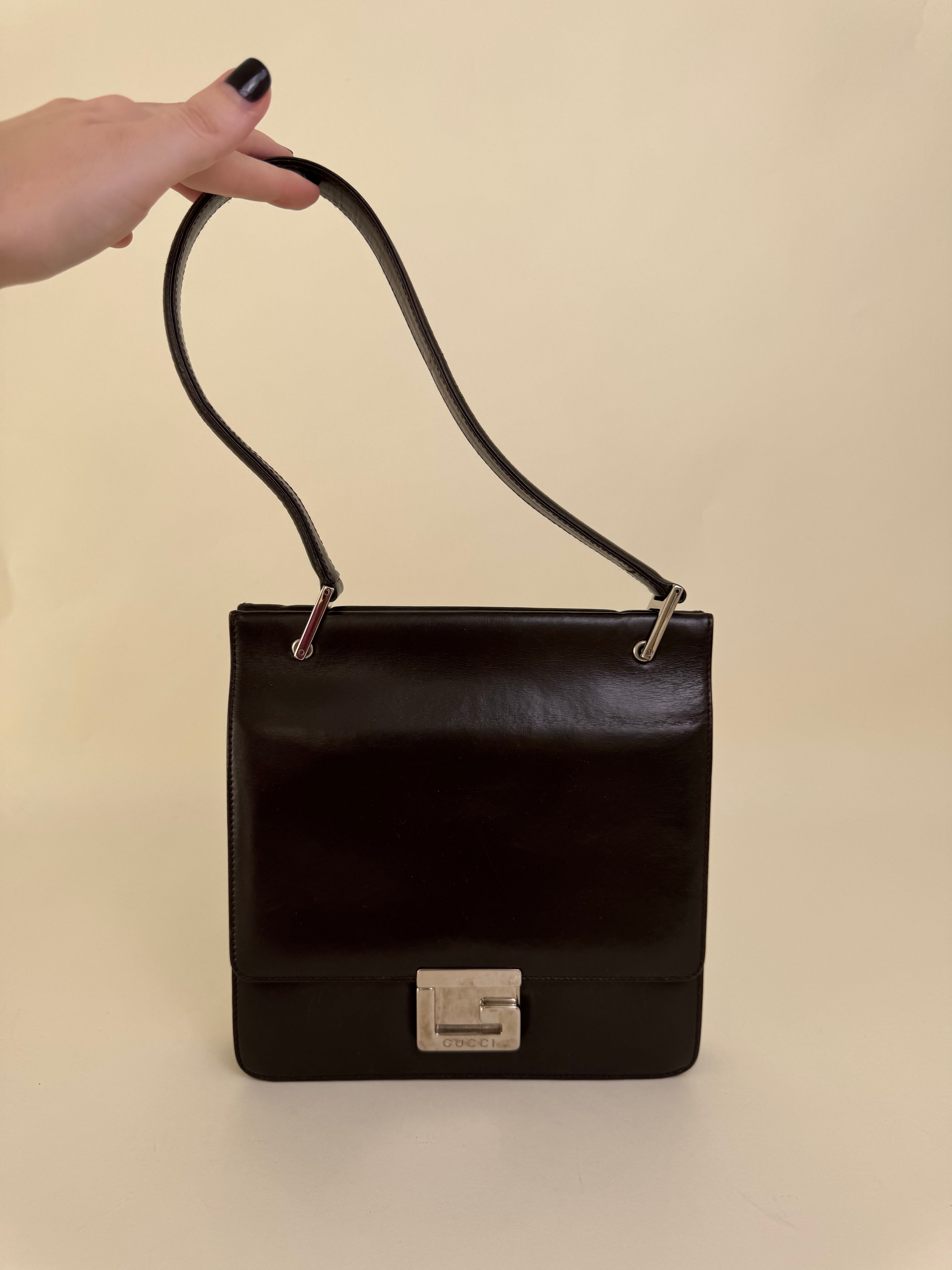 Gucci Brown Leather Shoulder Bag