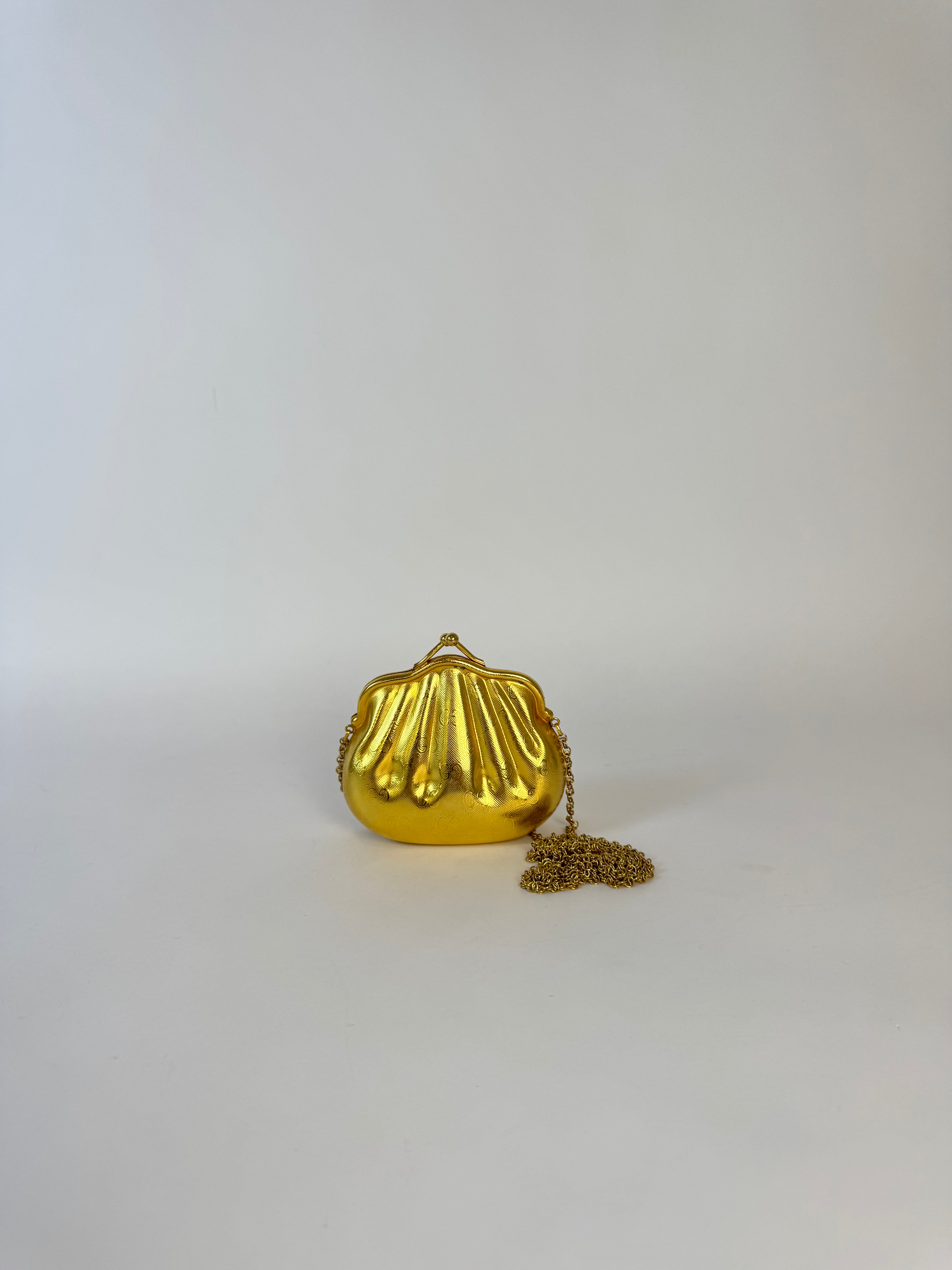 Gucci Gold Shell Clutch Rare Collector’s Piece