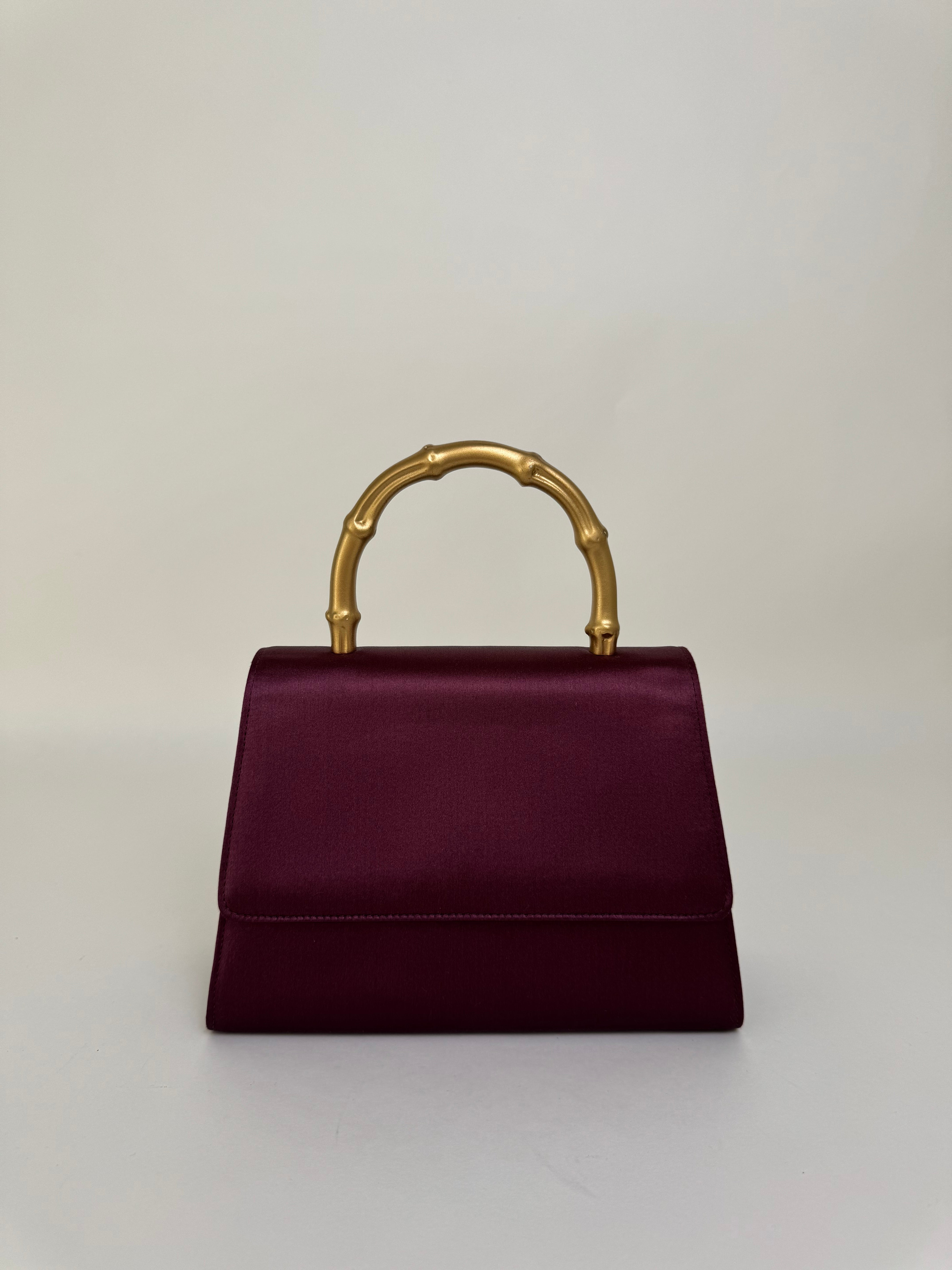 Gucci Burgundy Satin Handbag