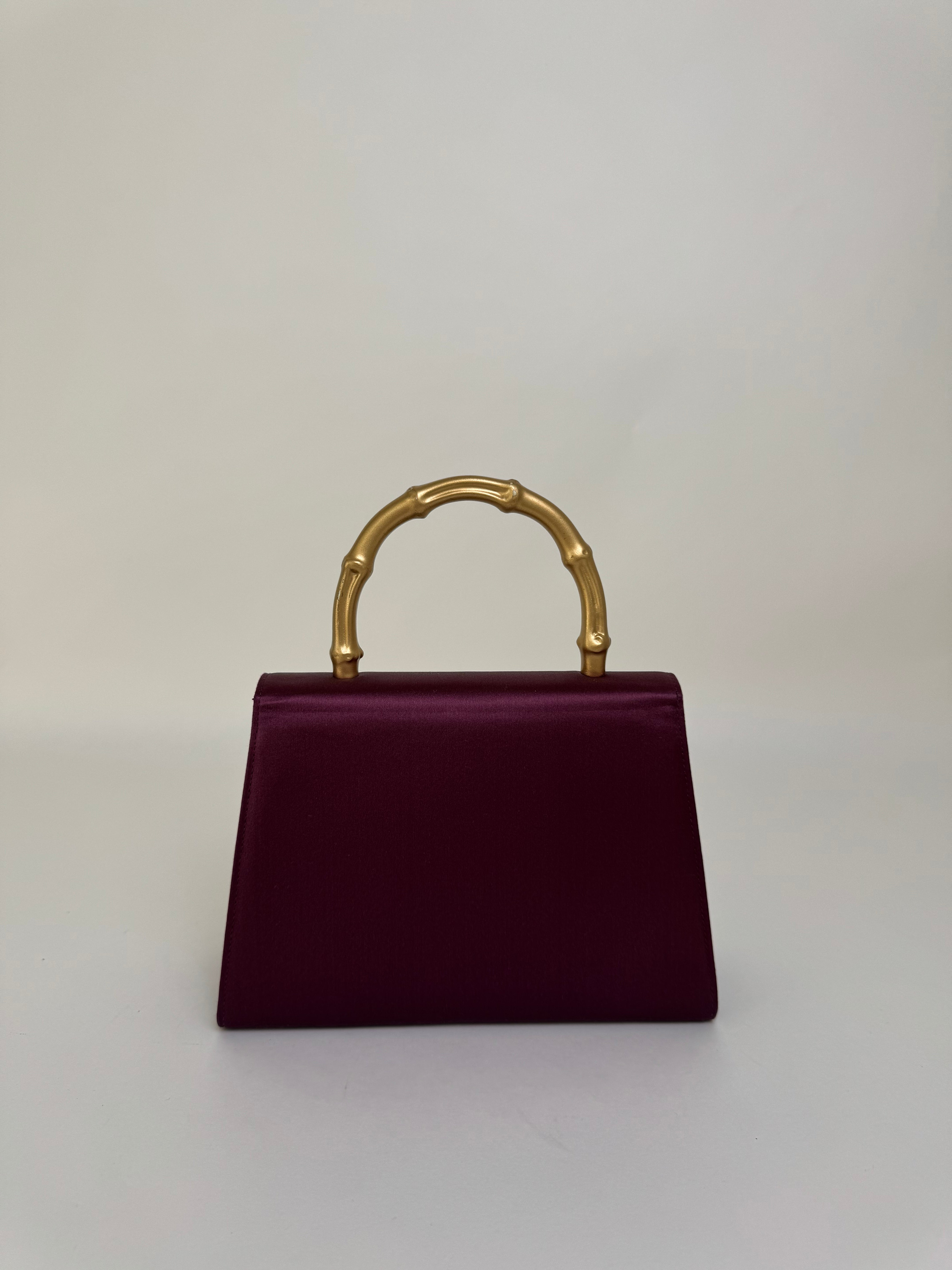 Gucci Burgundy Satin Handbag