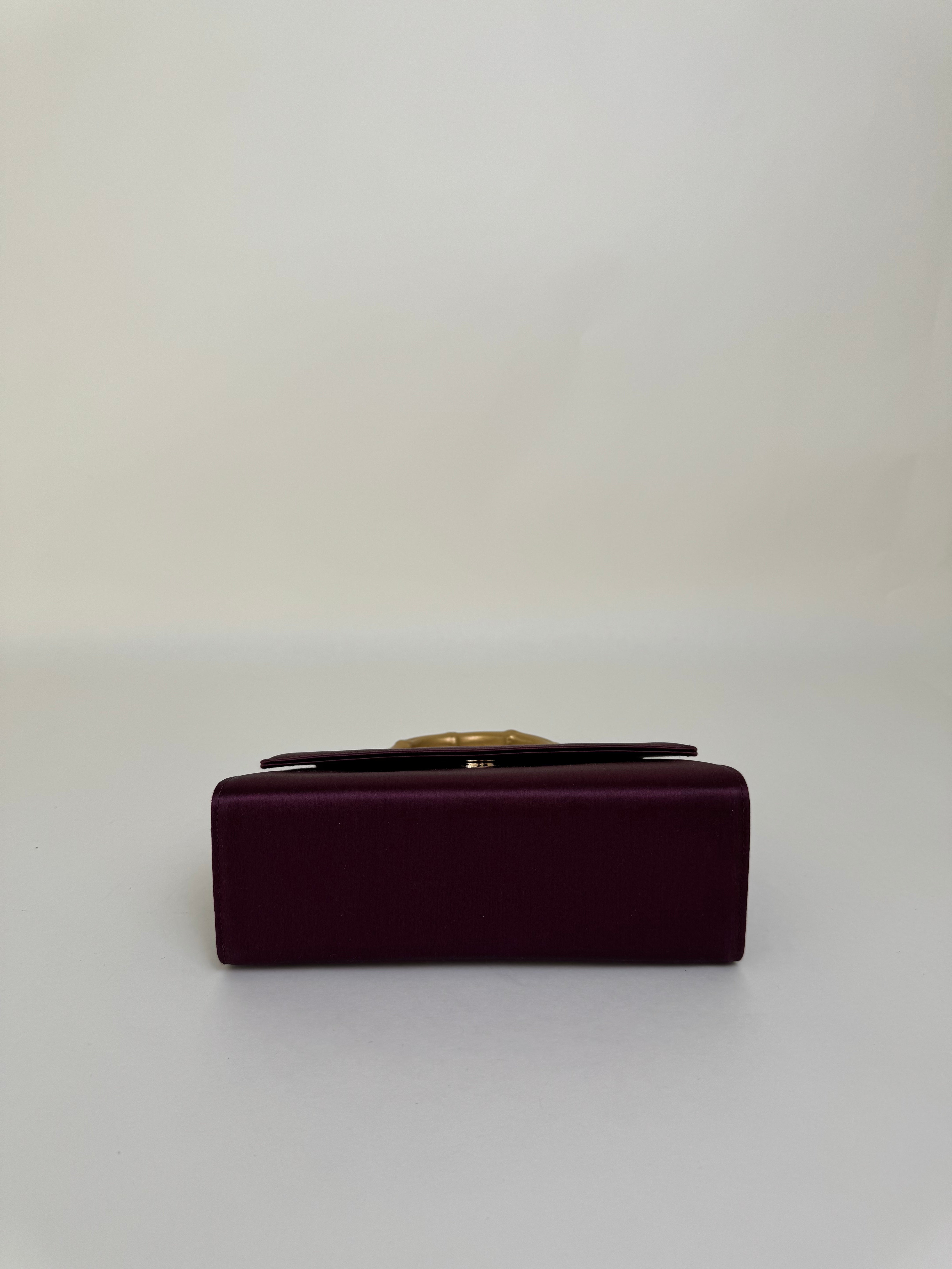 Gucci Burgundy Satin Handbag