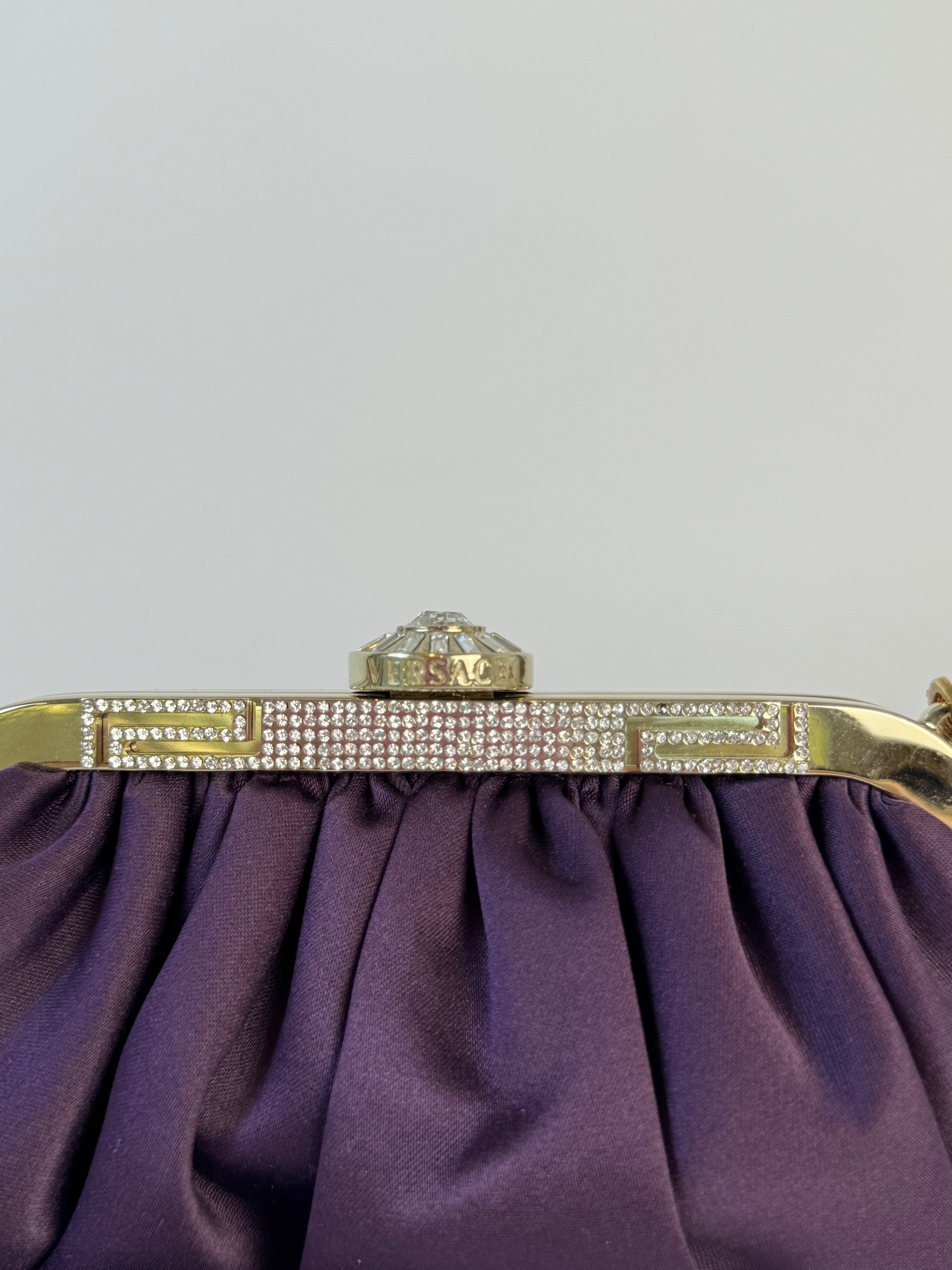 Versace Vintage Purple Satin Evening Bag