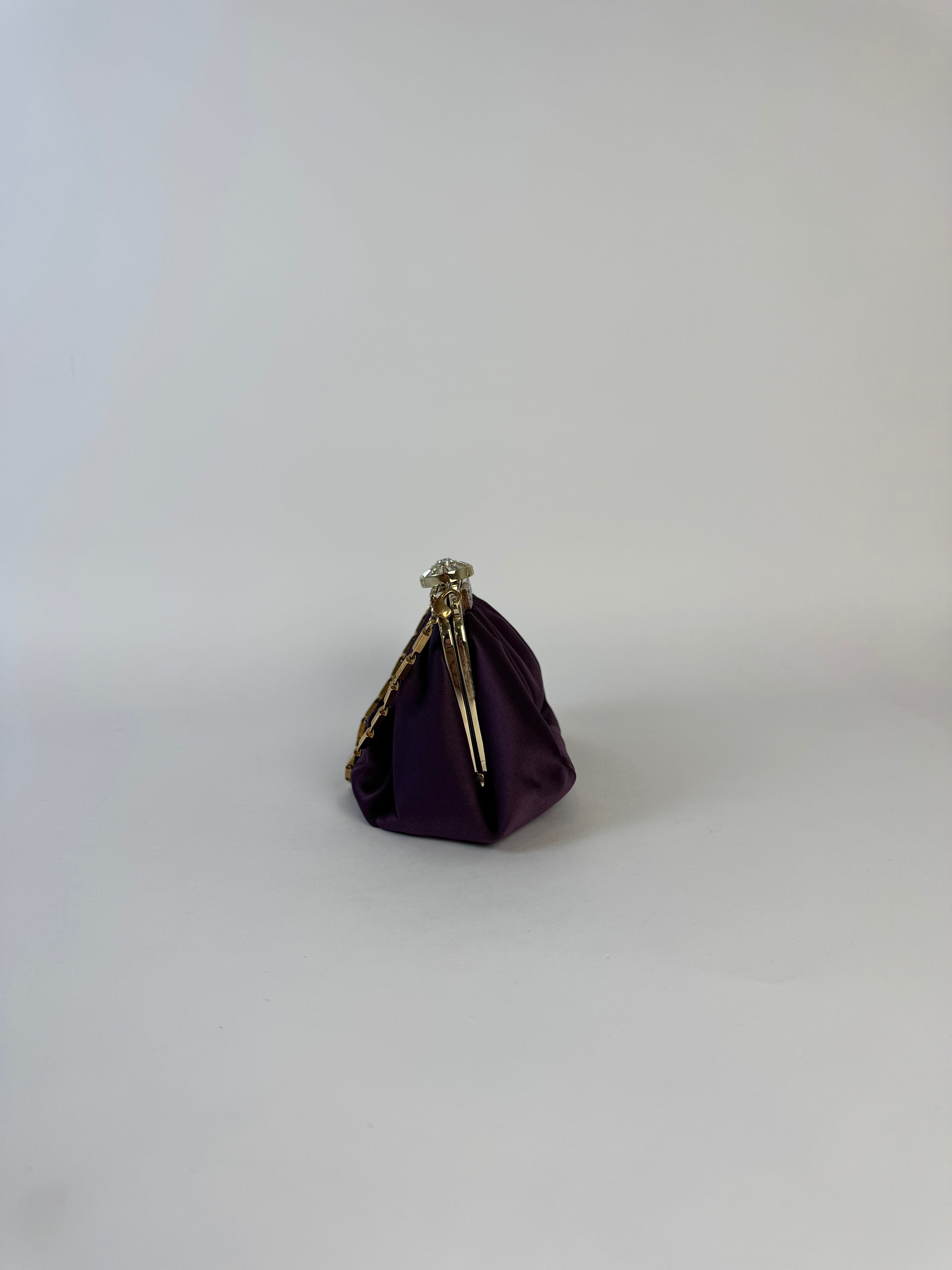 Versace Vintage Purple Satin Evening Bag