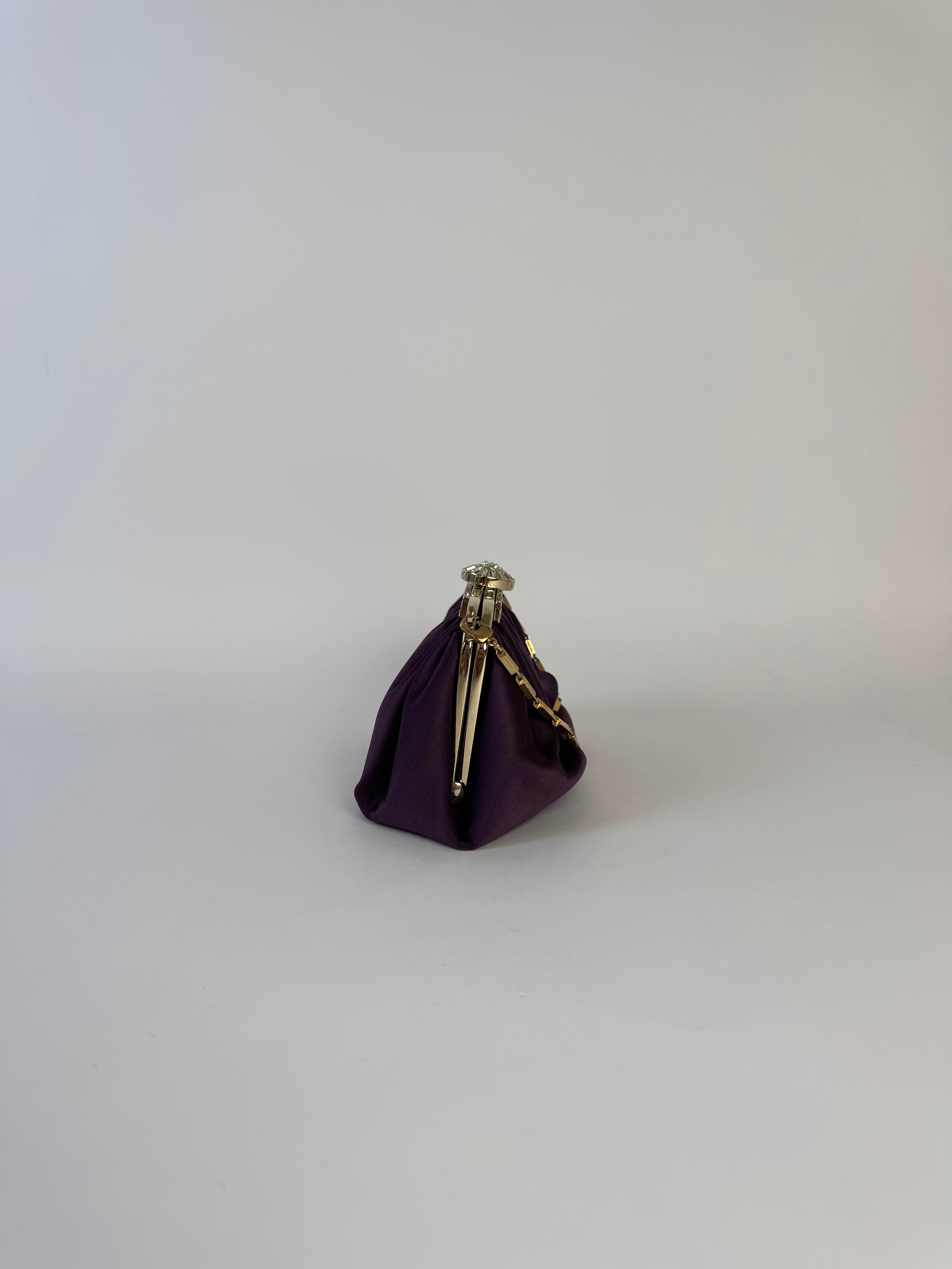 Versace Vintage Purple Satin Evening Bag