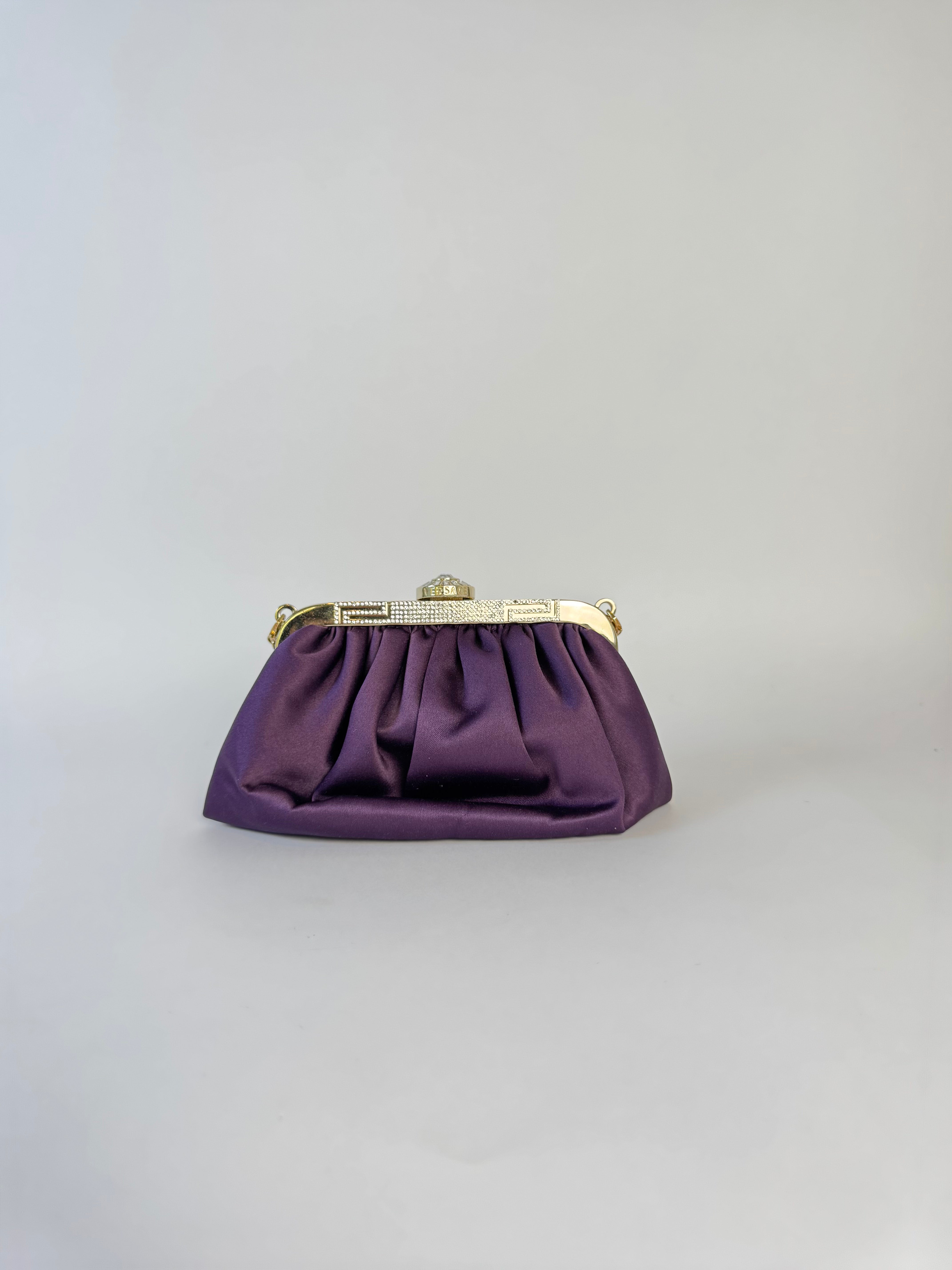 Versace Vintage Purple Satin Evening Bag