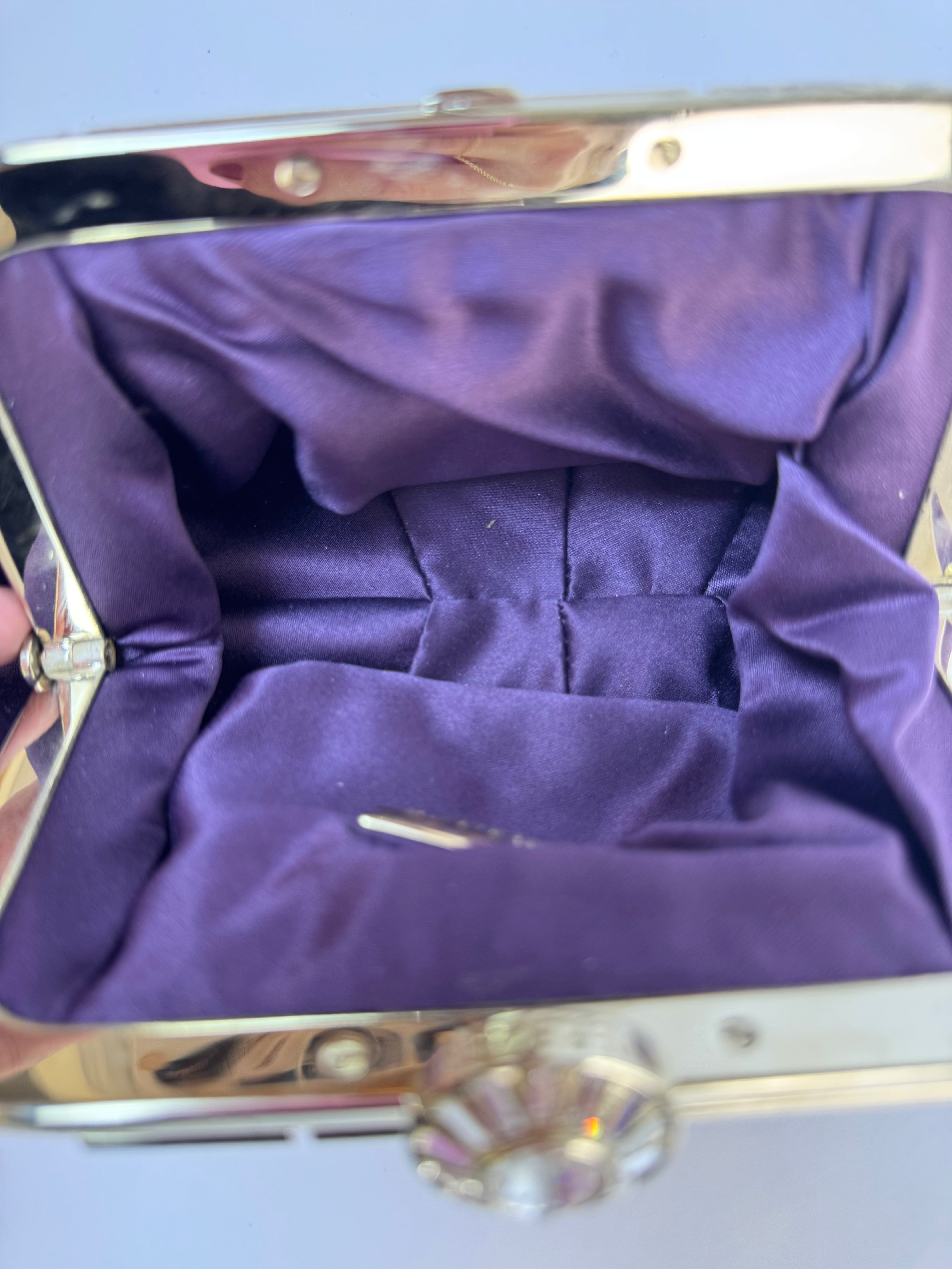 Versace Vintage Purple Satin Evening Bag