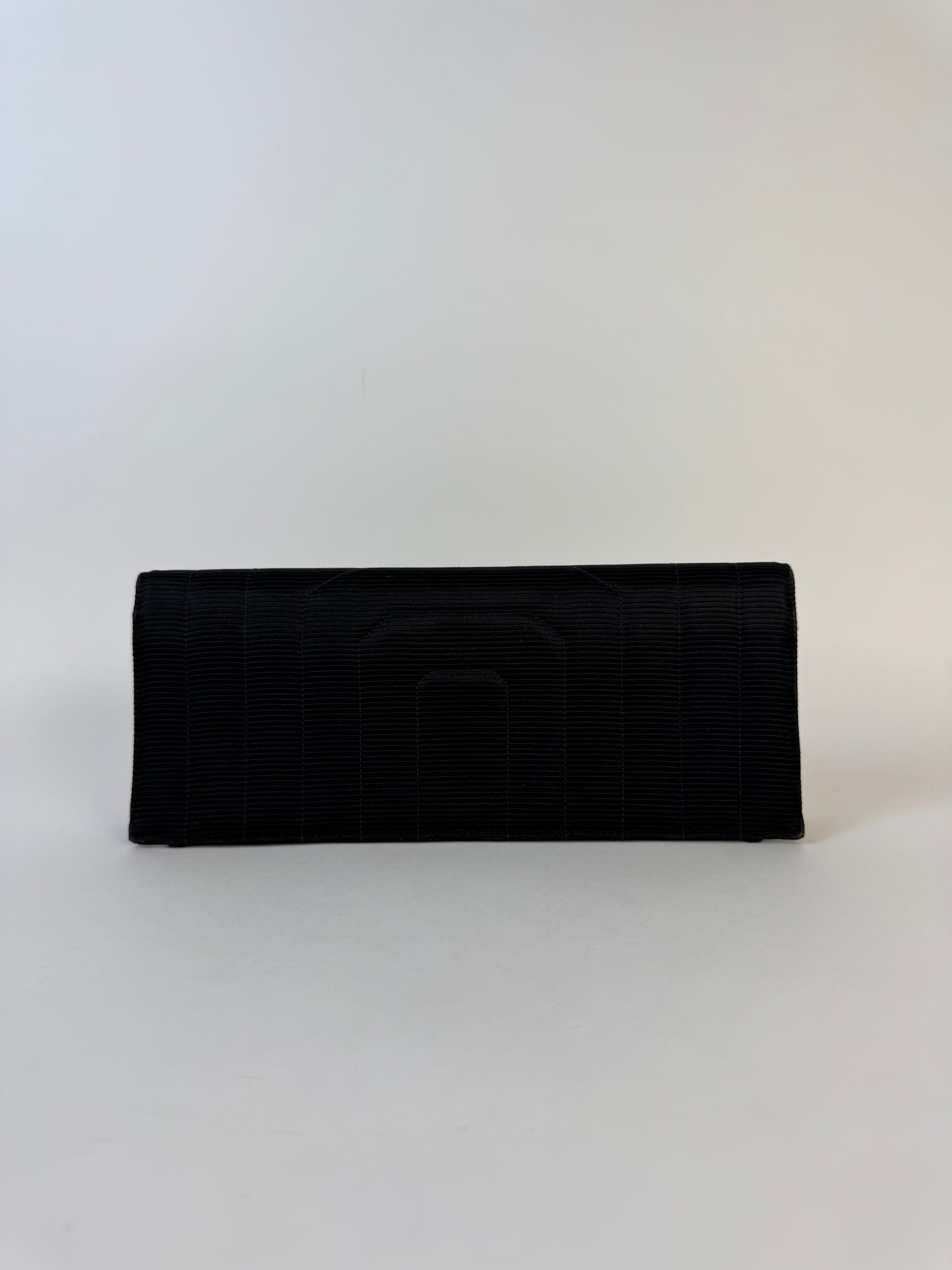 Chanel Vintage Black Satin Clutch Rare