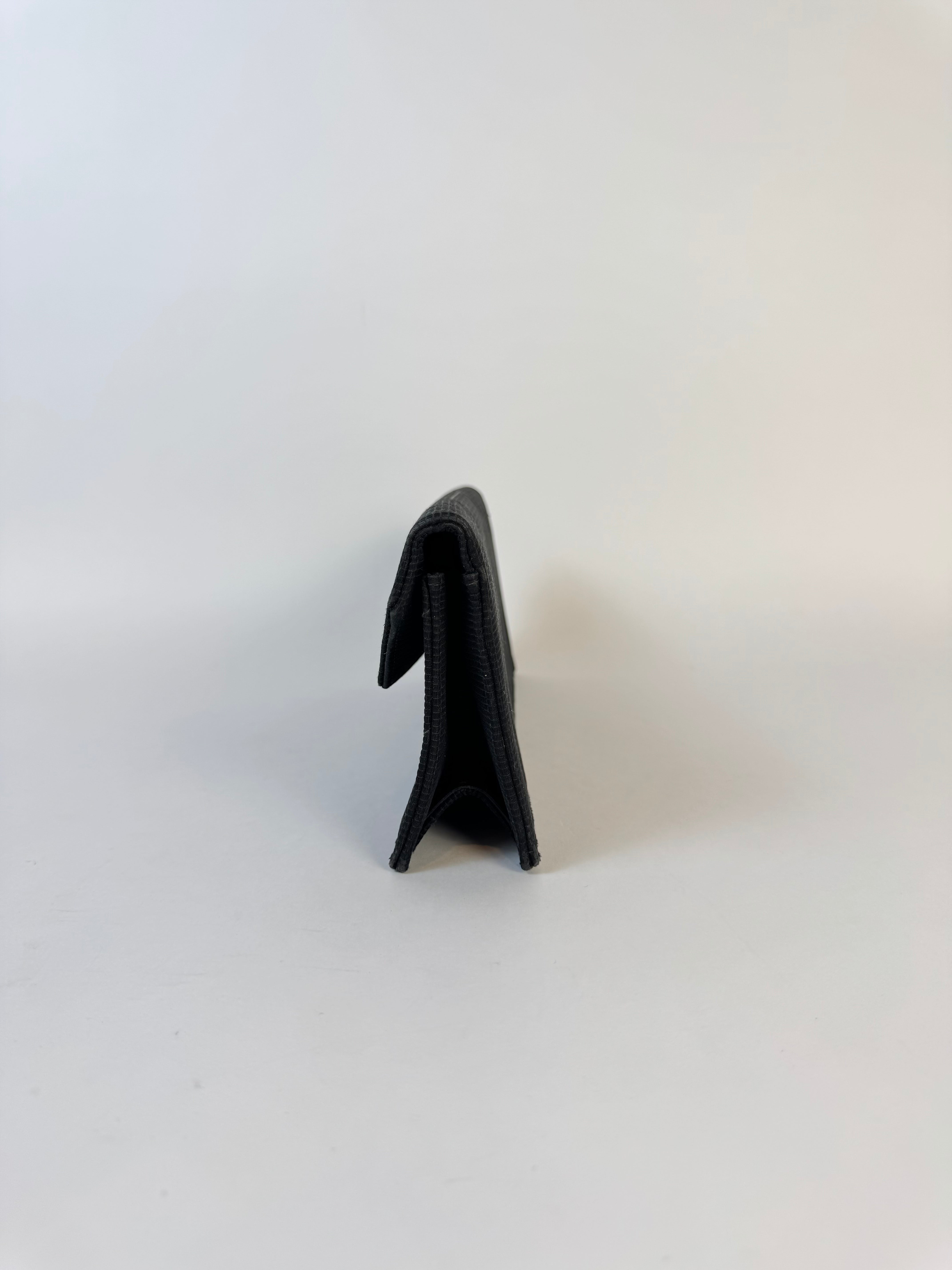 Chanel Vintage Black Satin Clutch Rare