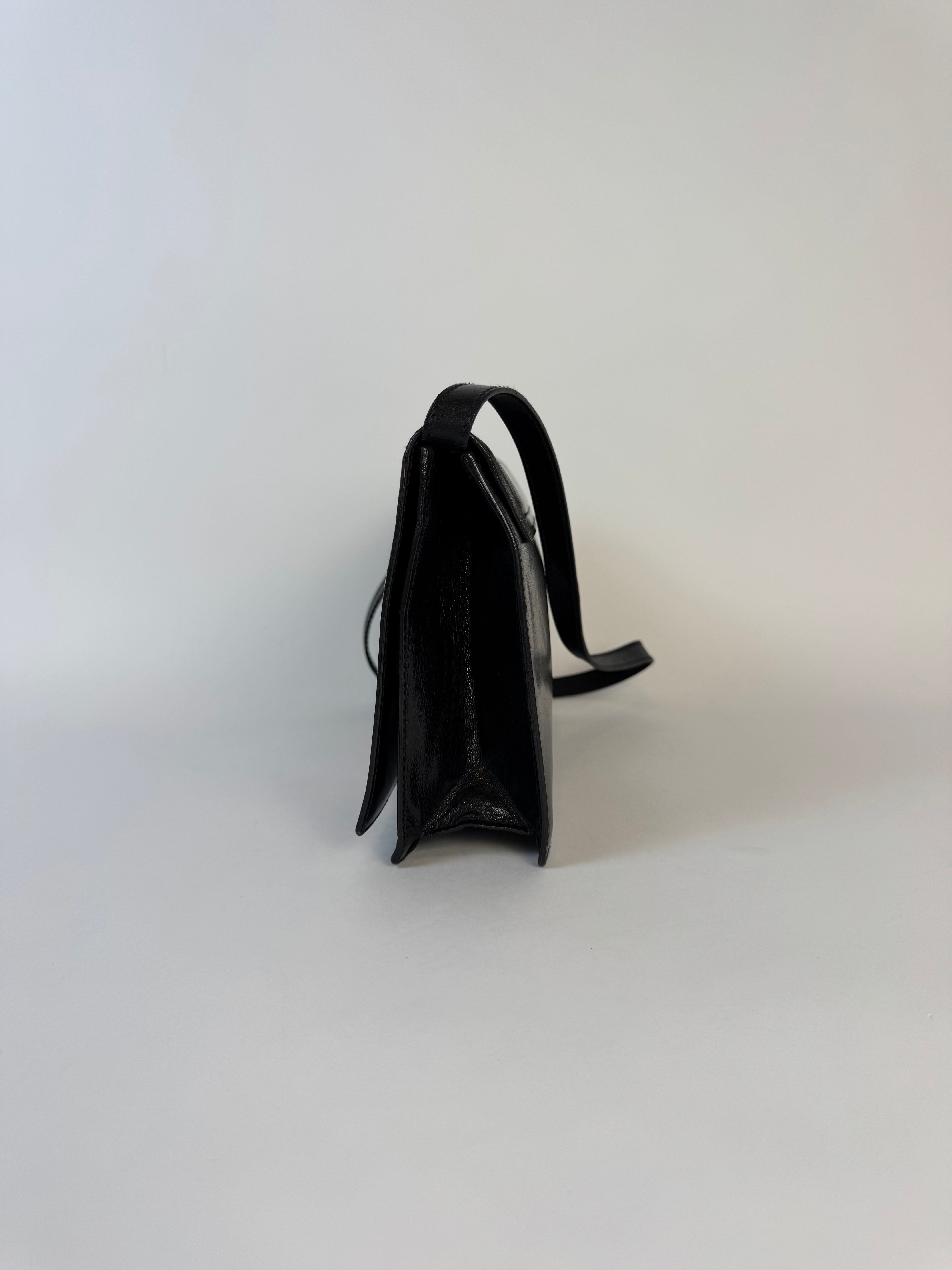 Gucci Tom Ford Black Leather Shoulder Bag