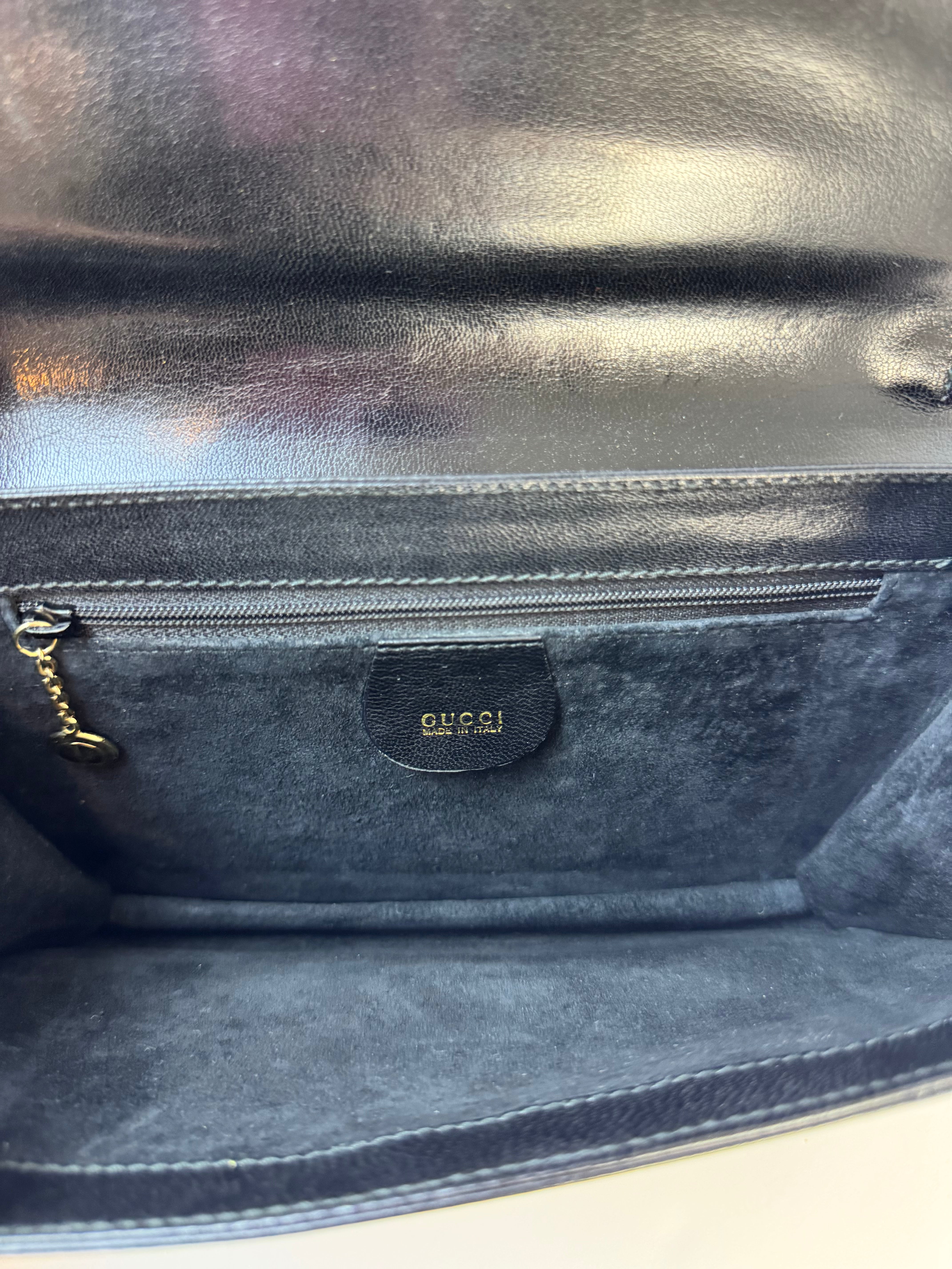 Gucci Tom Ford Black Leather Shoulder Bag