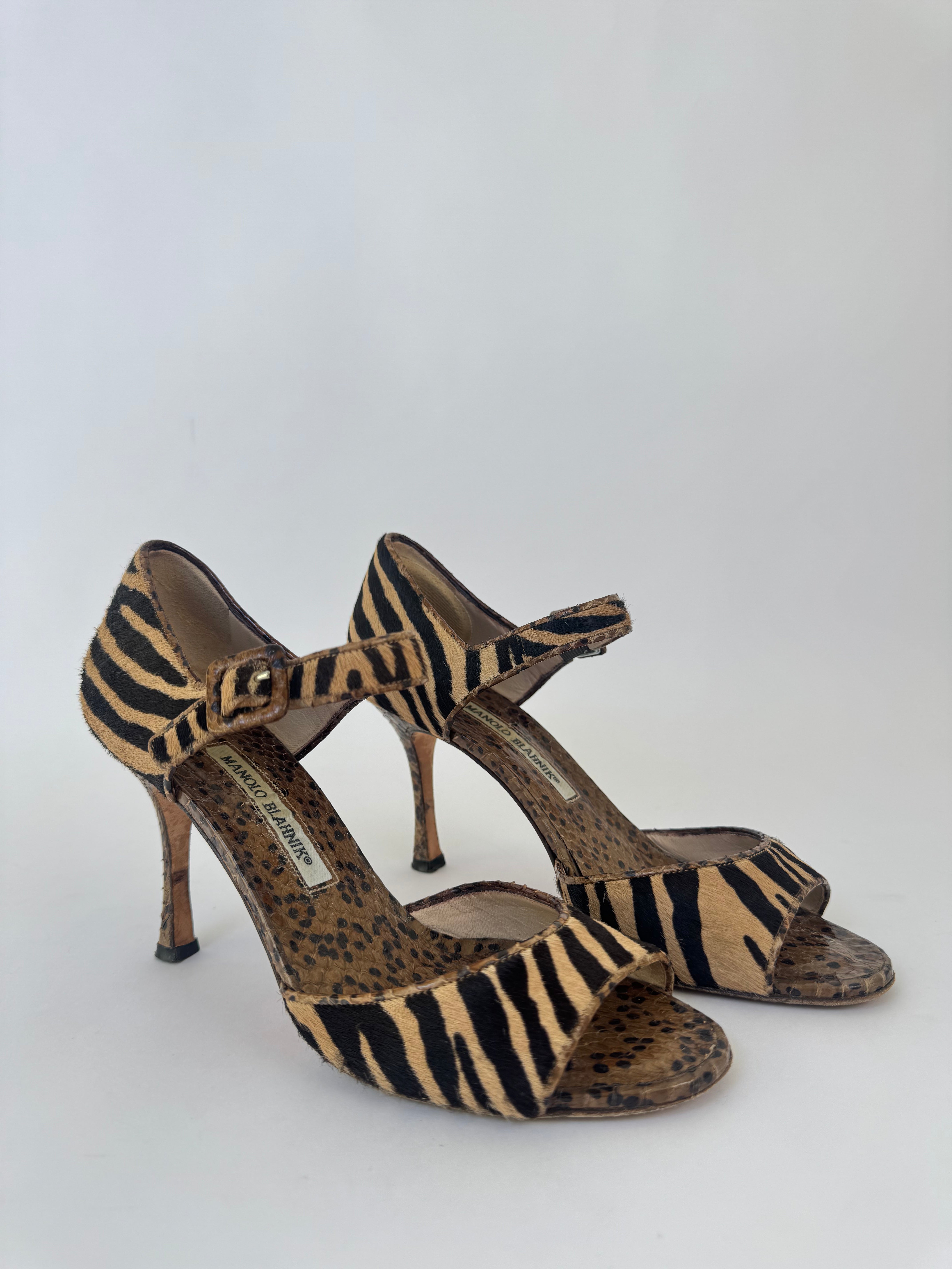 Manolo Blahnik Zebra Heels - 37.5