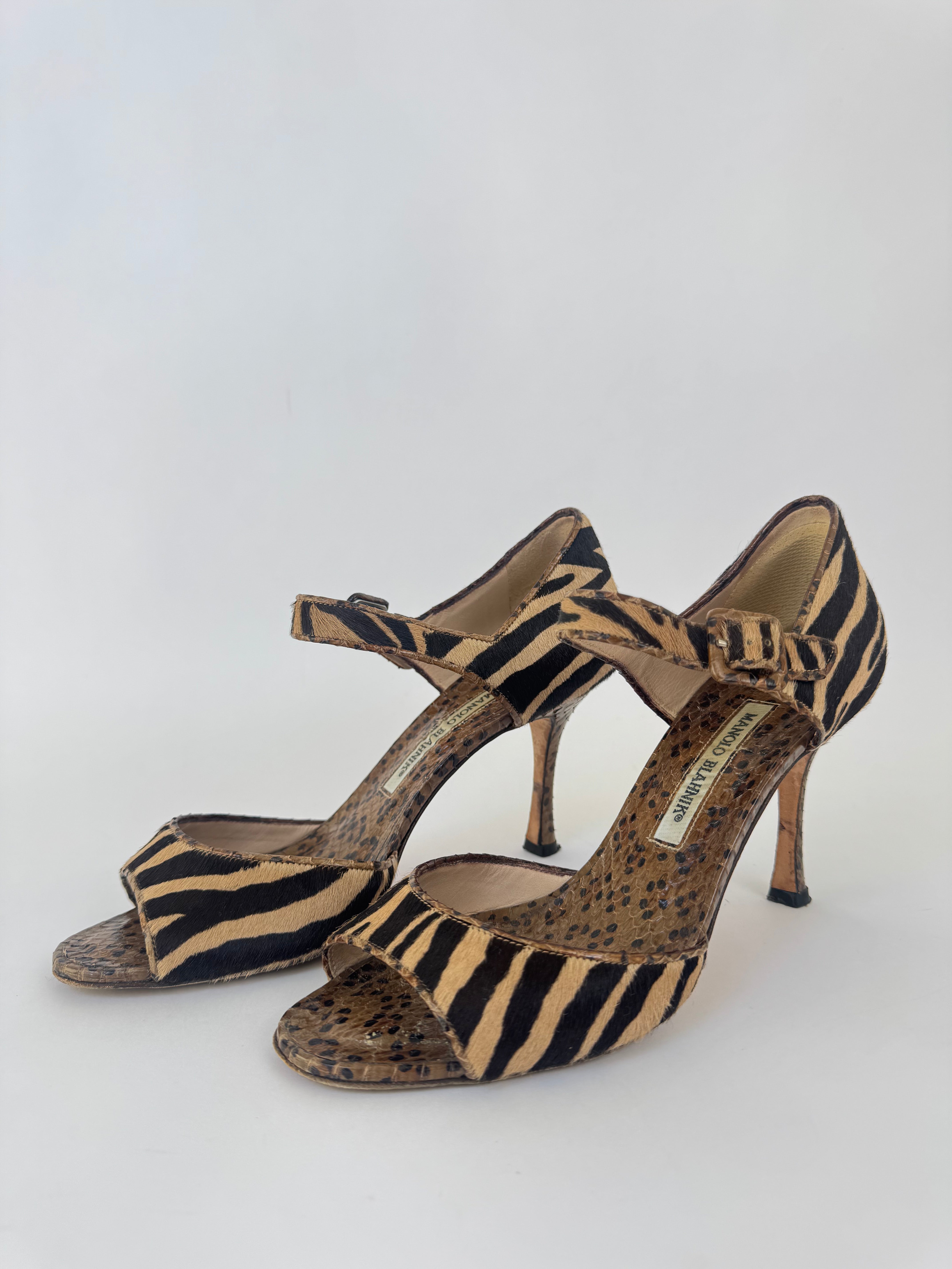 Manolo Blahnik Zebra Heels - 37.5