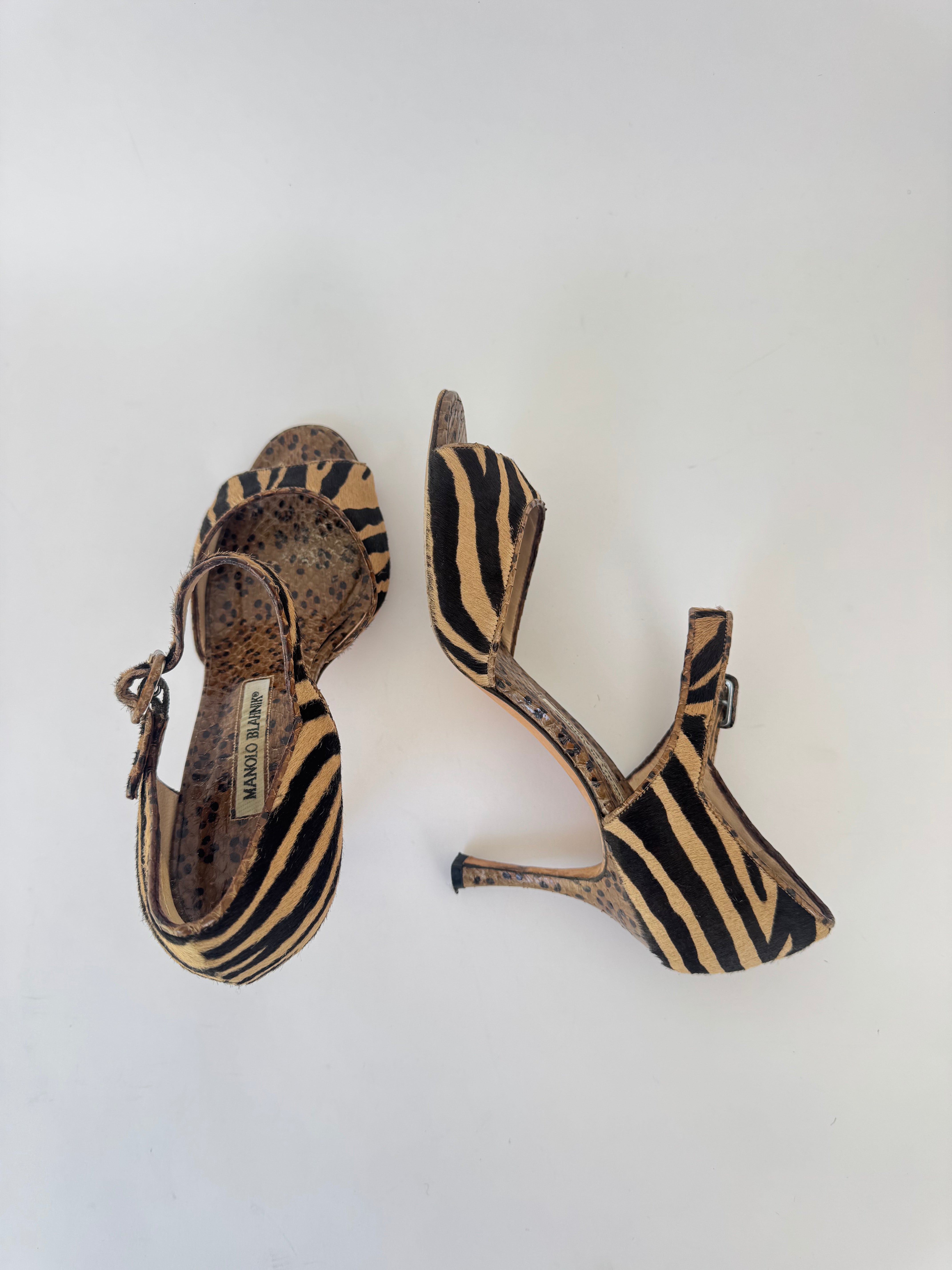 Manolo Blahnik Zebra Heels - 37.5