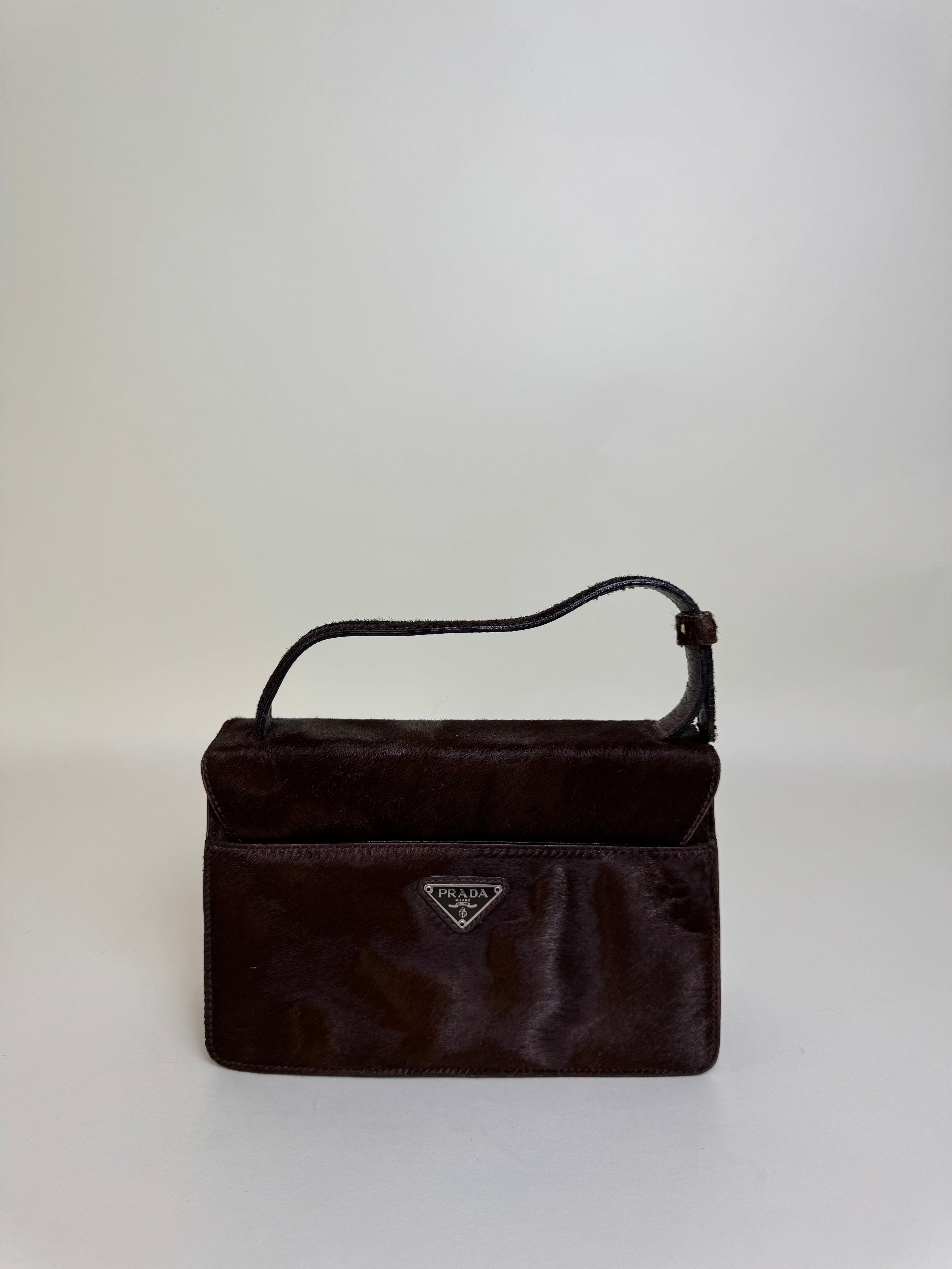 Prada Pony Hair Brown Handbag