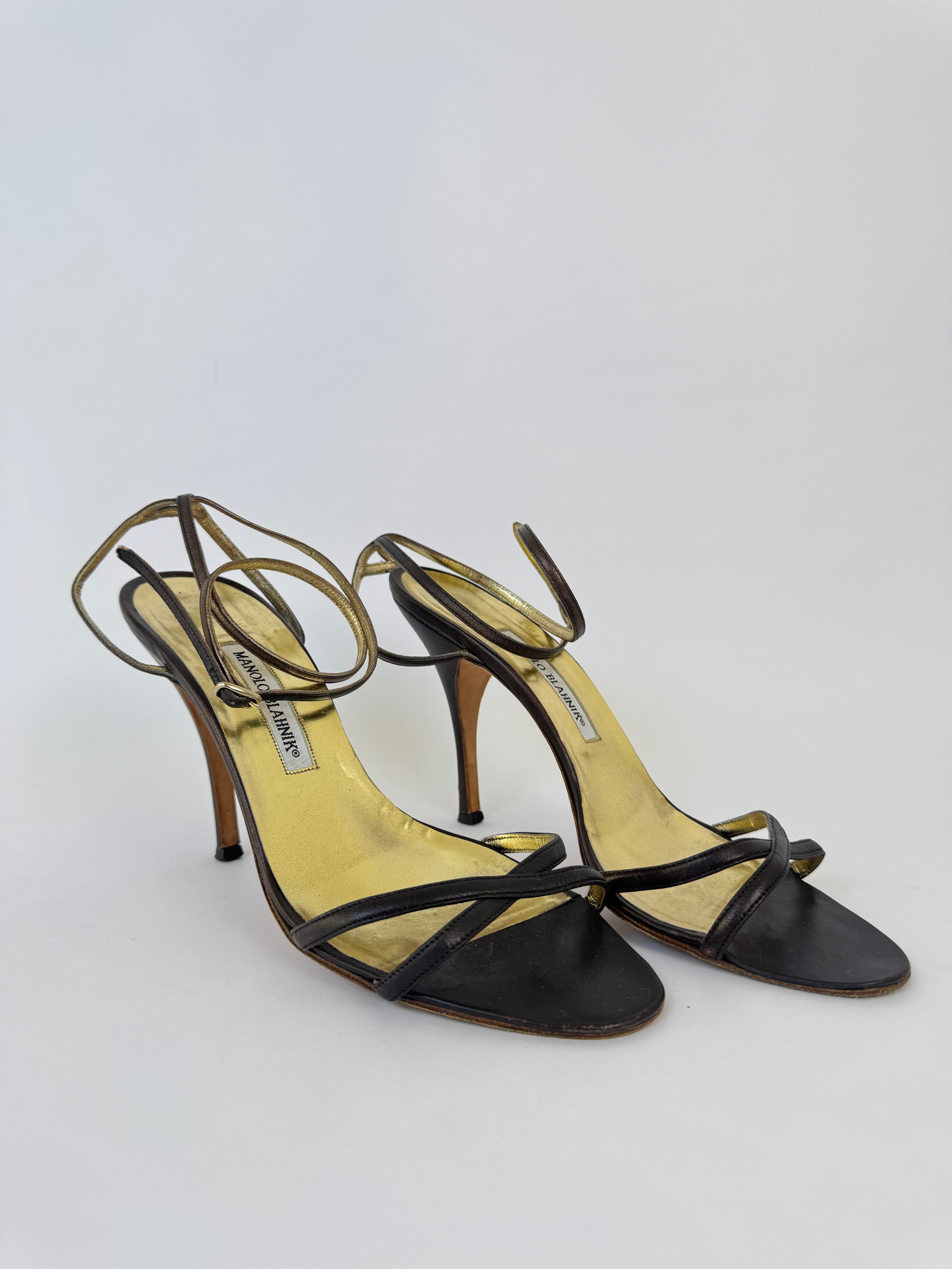 Manolo Blahnik Brown Strappy Heels - 40.5