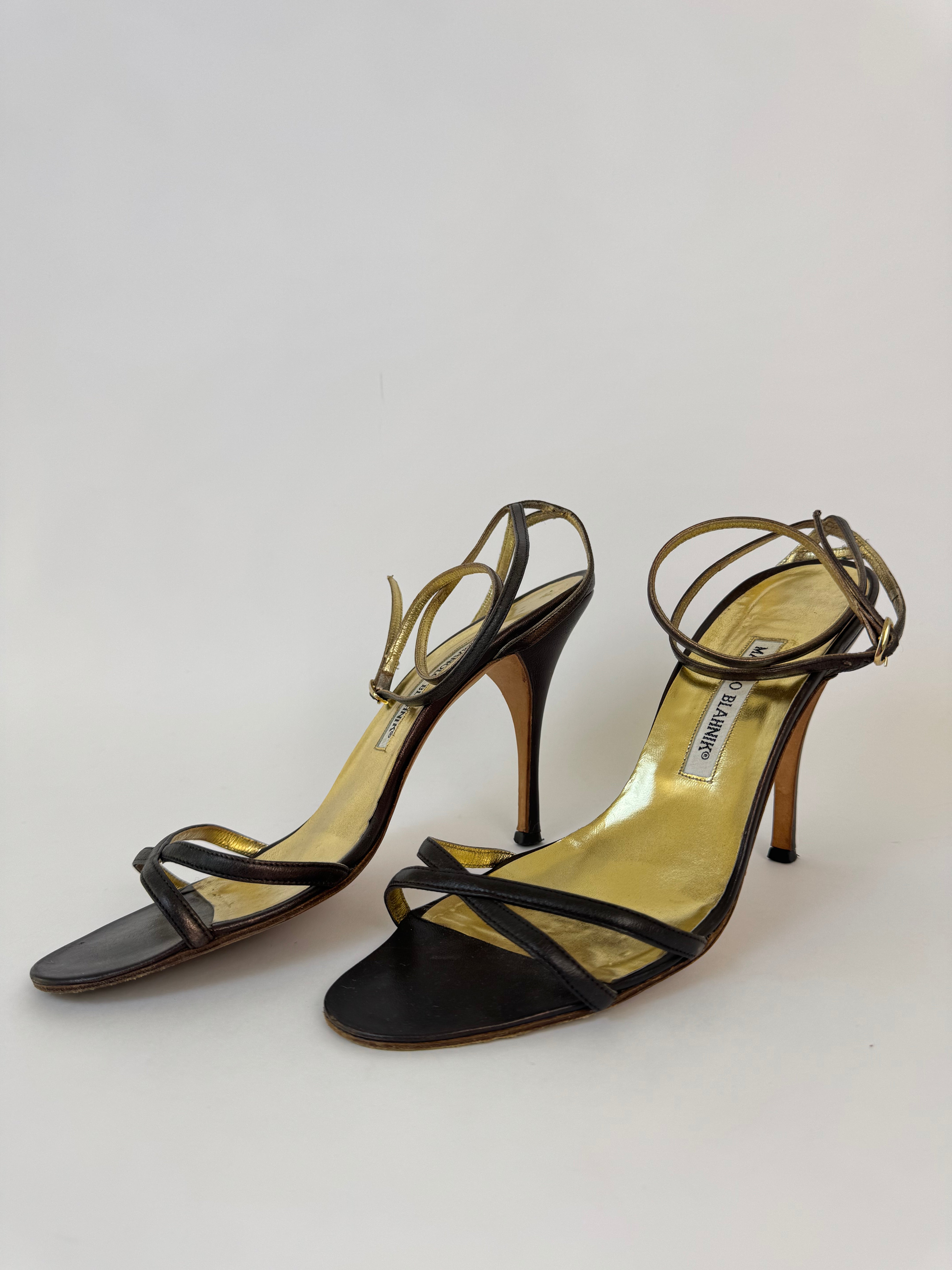 Manolo Blahnik Brown Strappy Heels - 40.5