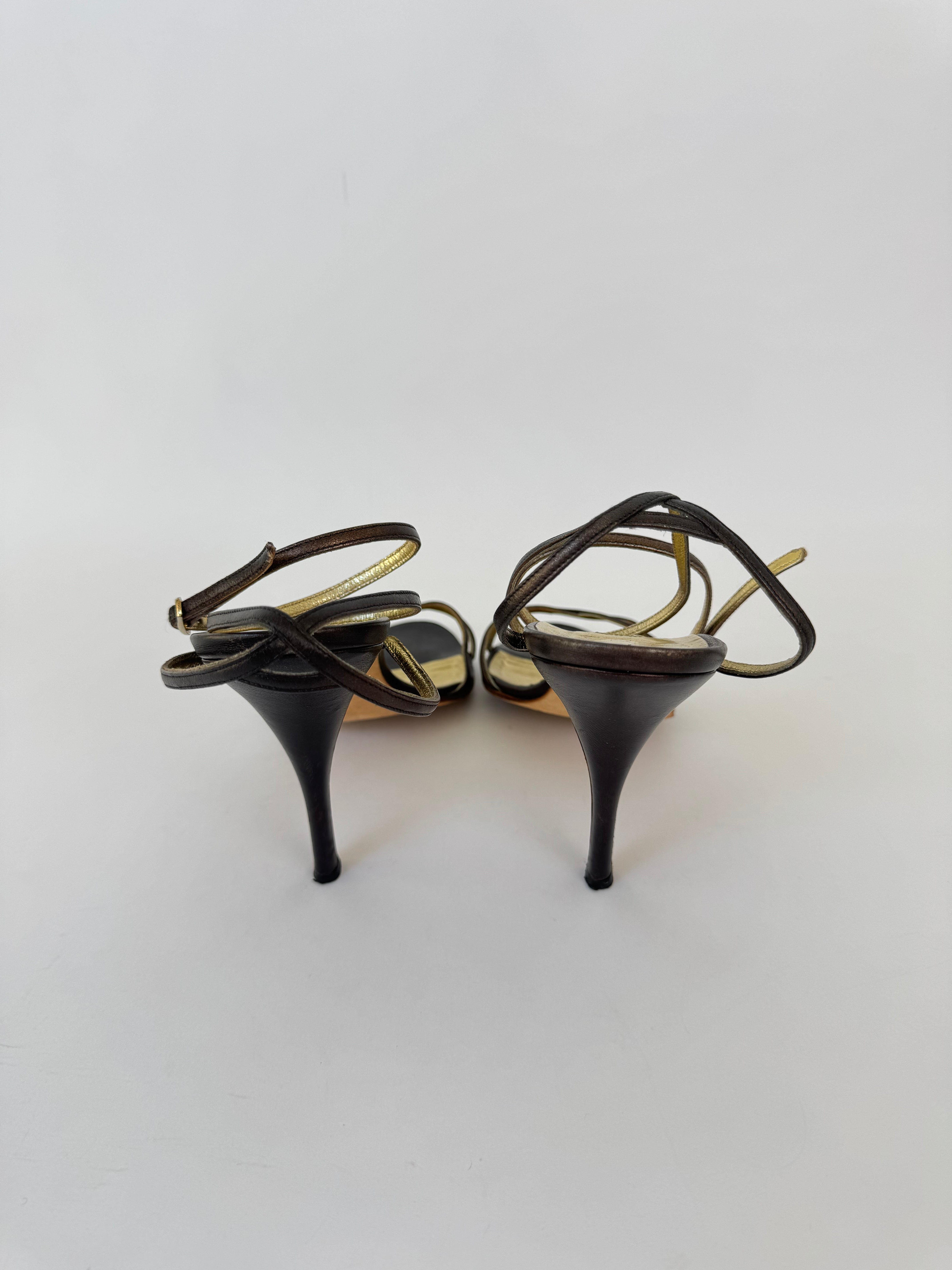 Manolo Blahnik Brown Strappy Heels - 40.5