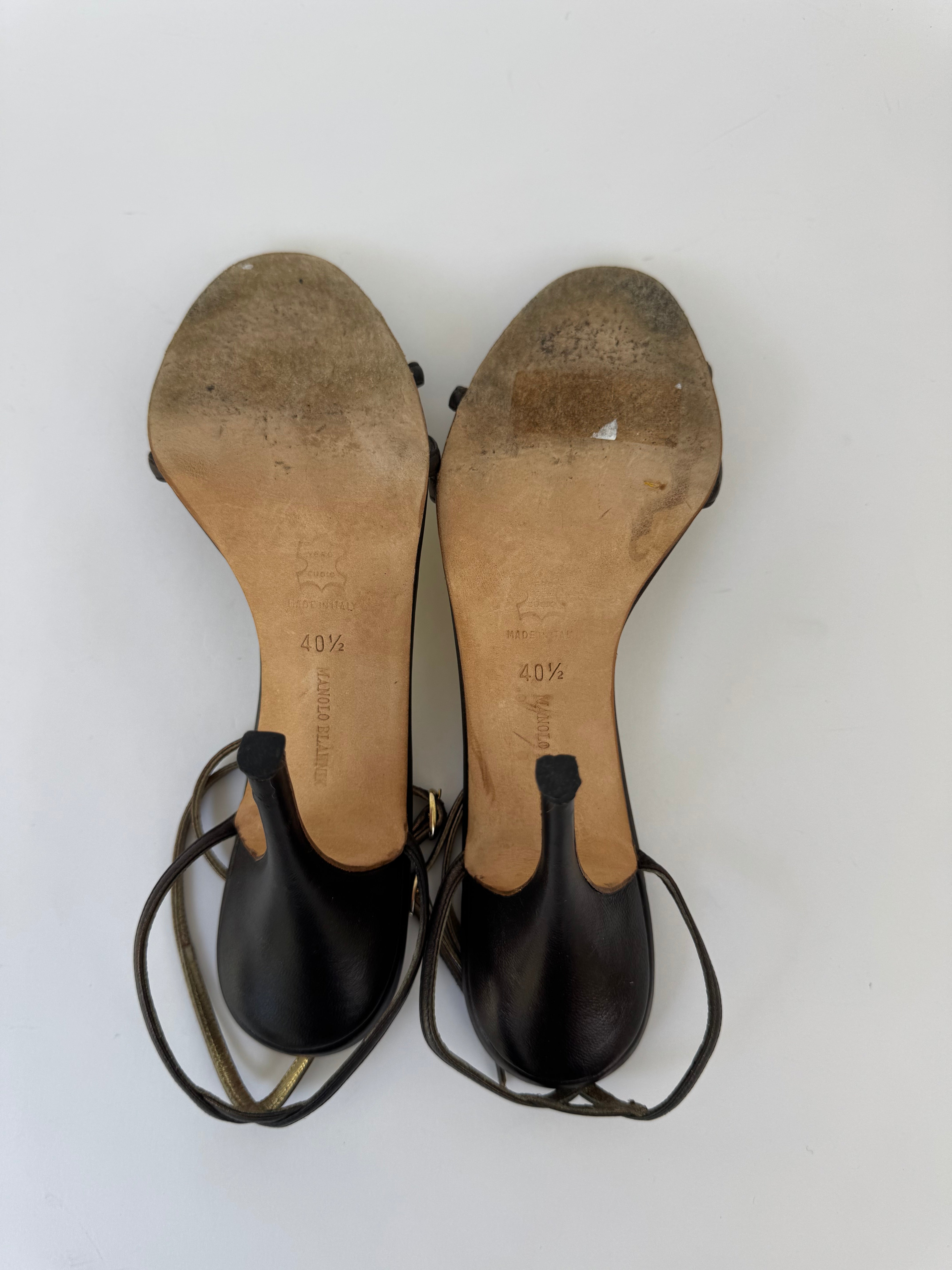 Manolo Blahnik Brown Strappy Heels - 40.5