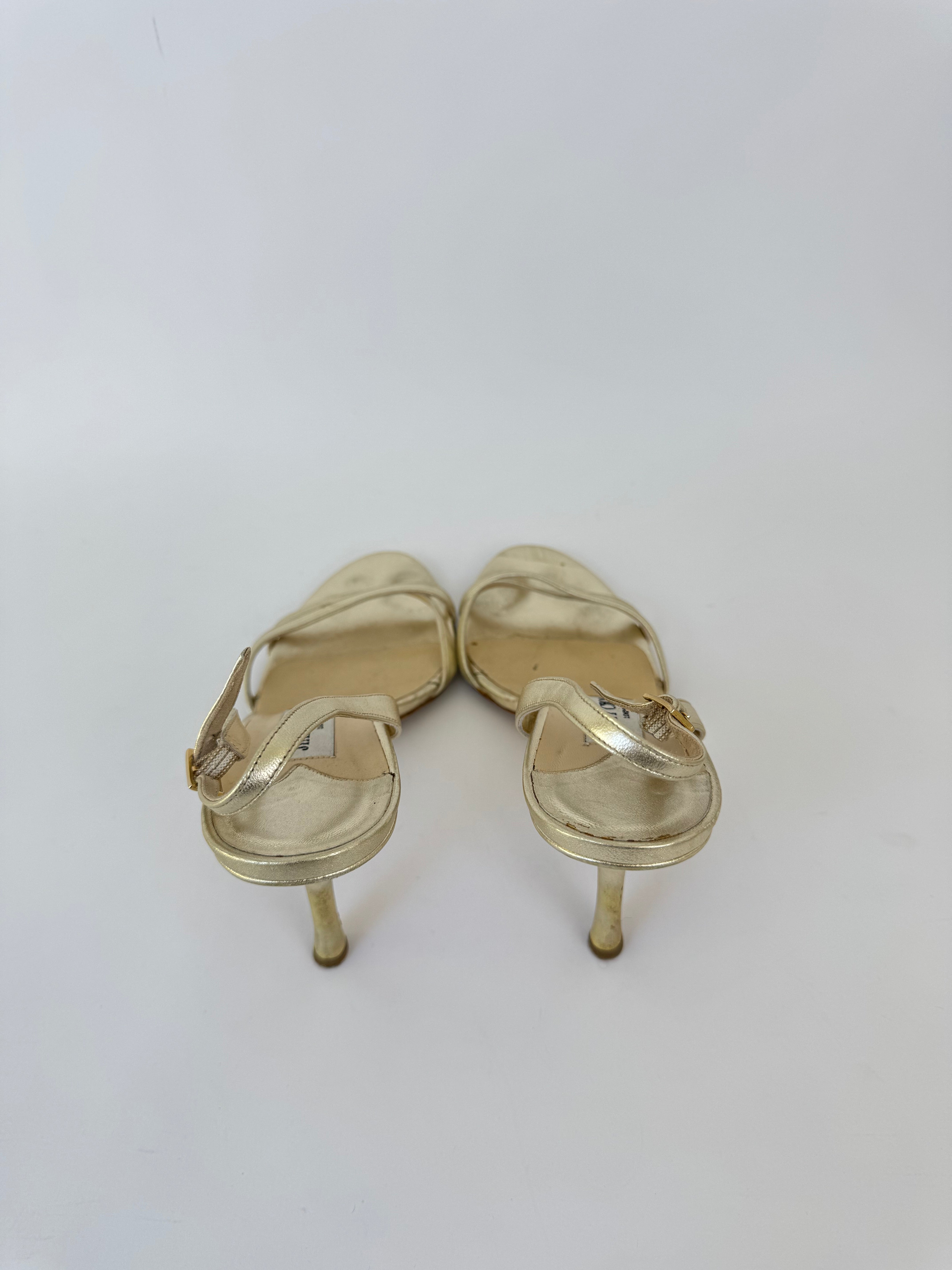 Jimmy Choo Gold Slingback Heels - 40.5