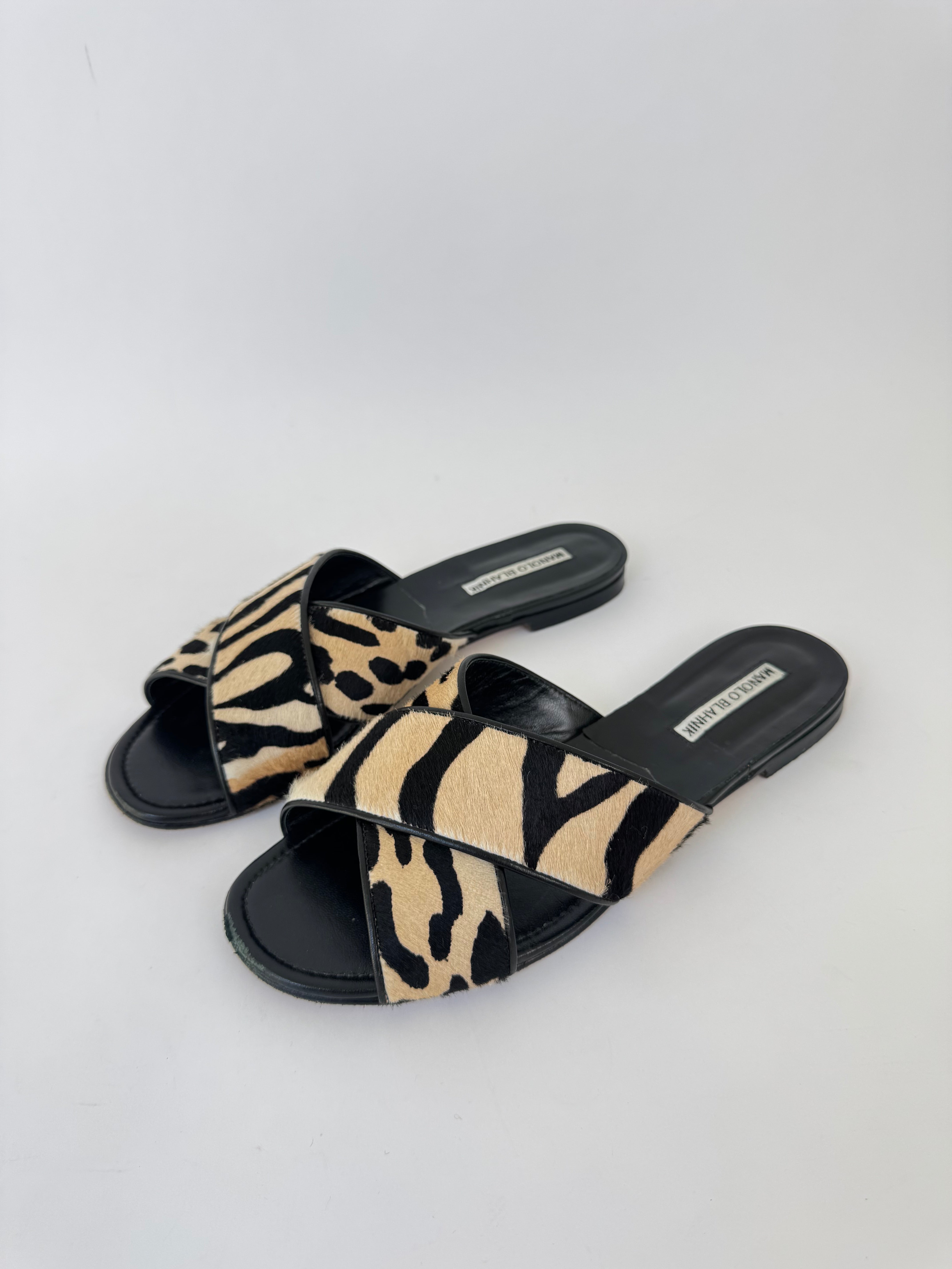 Manolo Blahnik Ponyhair Slides - 39.5