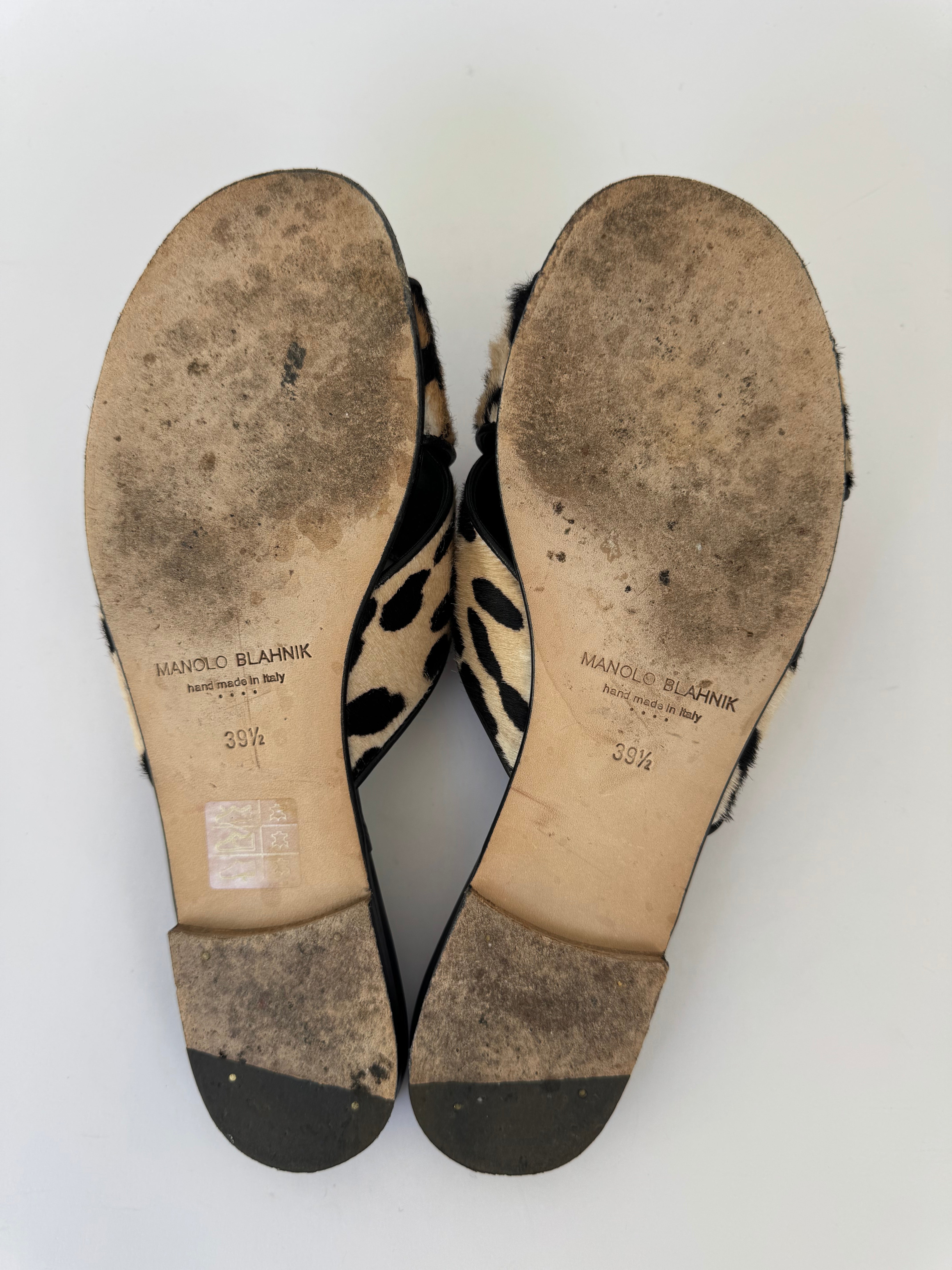 Manolo Blahnik Ponyhair Slides - 39.5