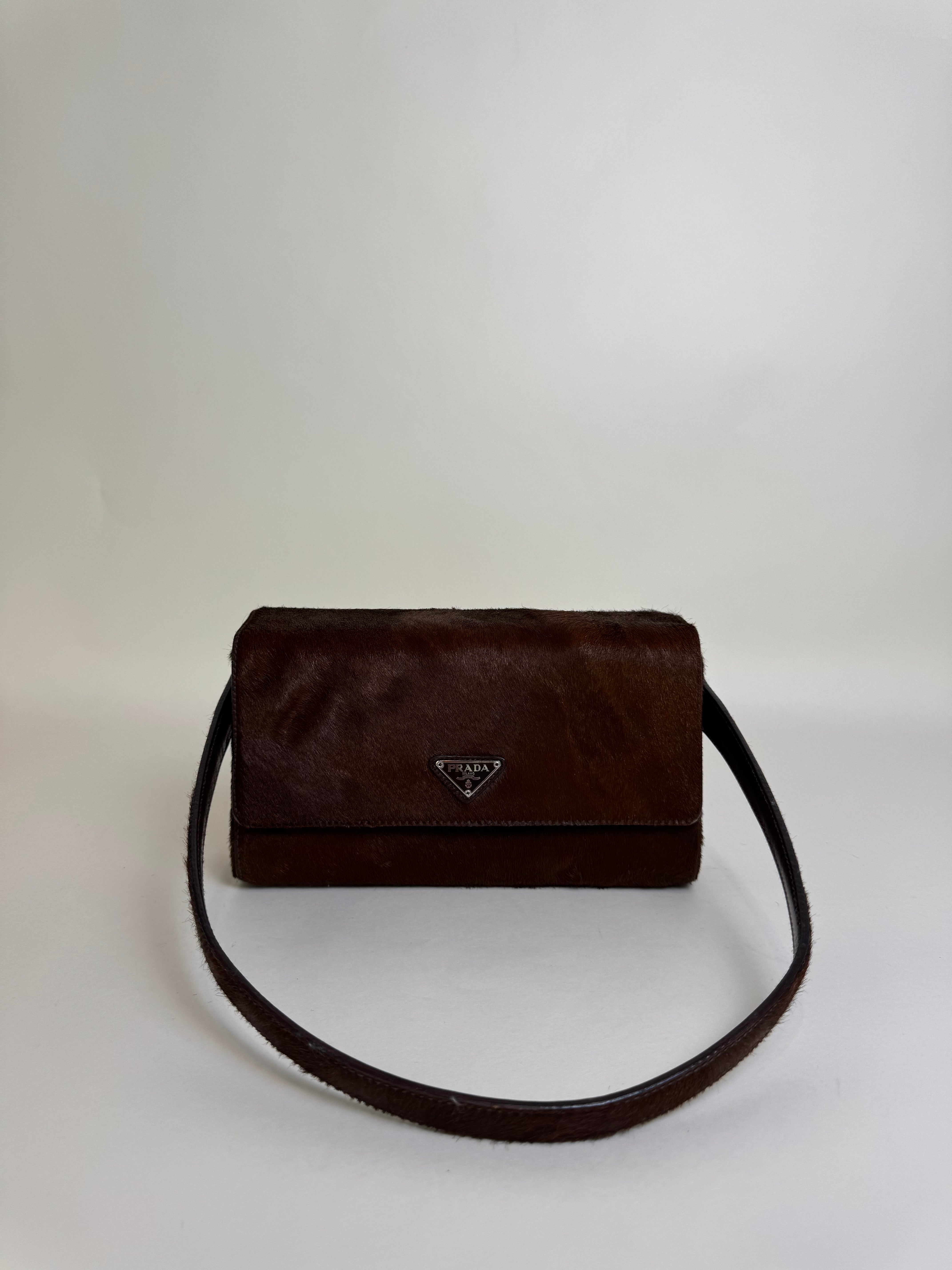 Prada Brown Pony Hair Handbag