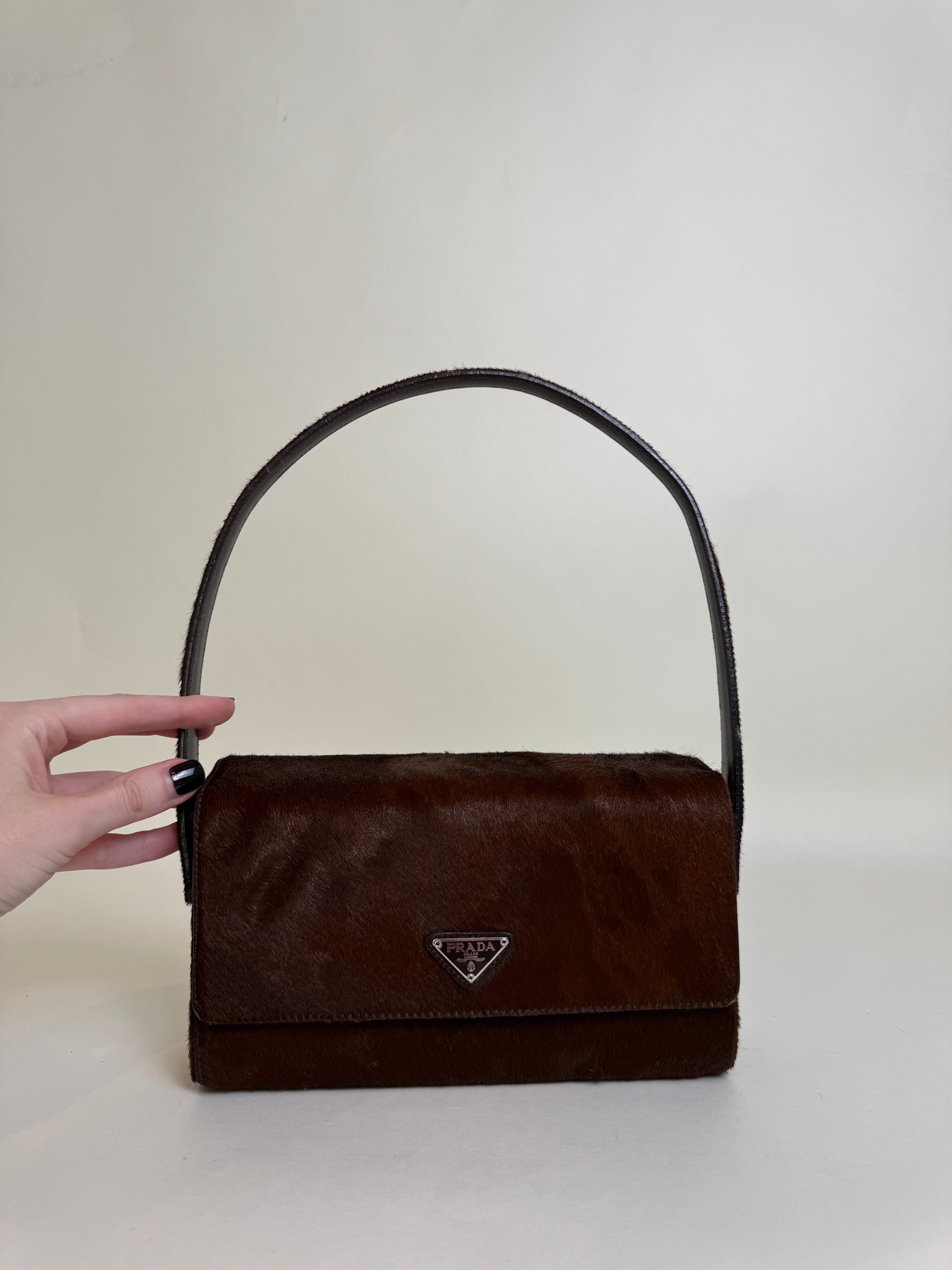 Prada Brown Pony Hair Handbag