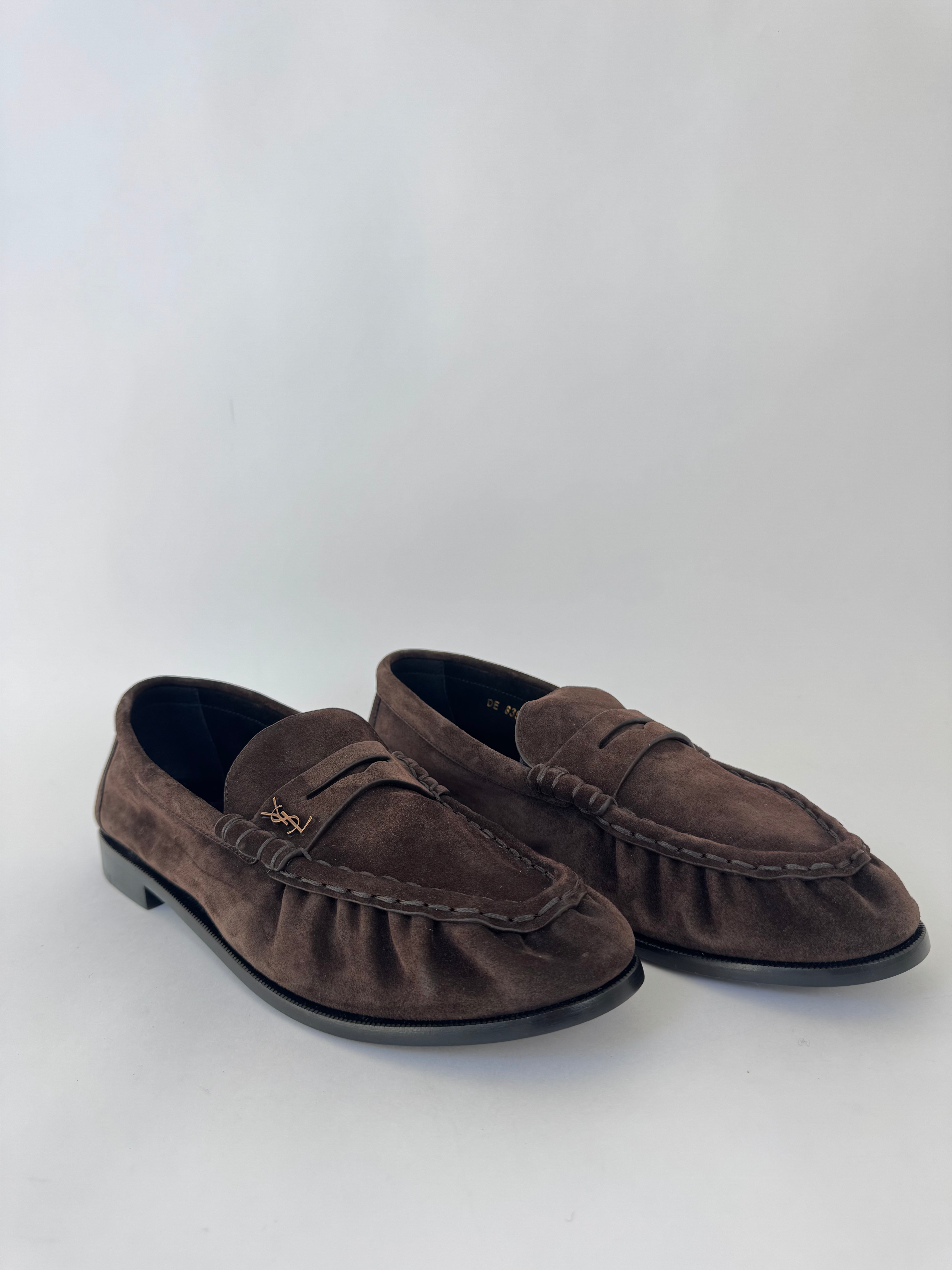 YSL Brown Suede Le Loafers - 40.5 New
