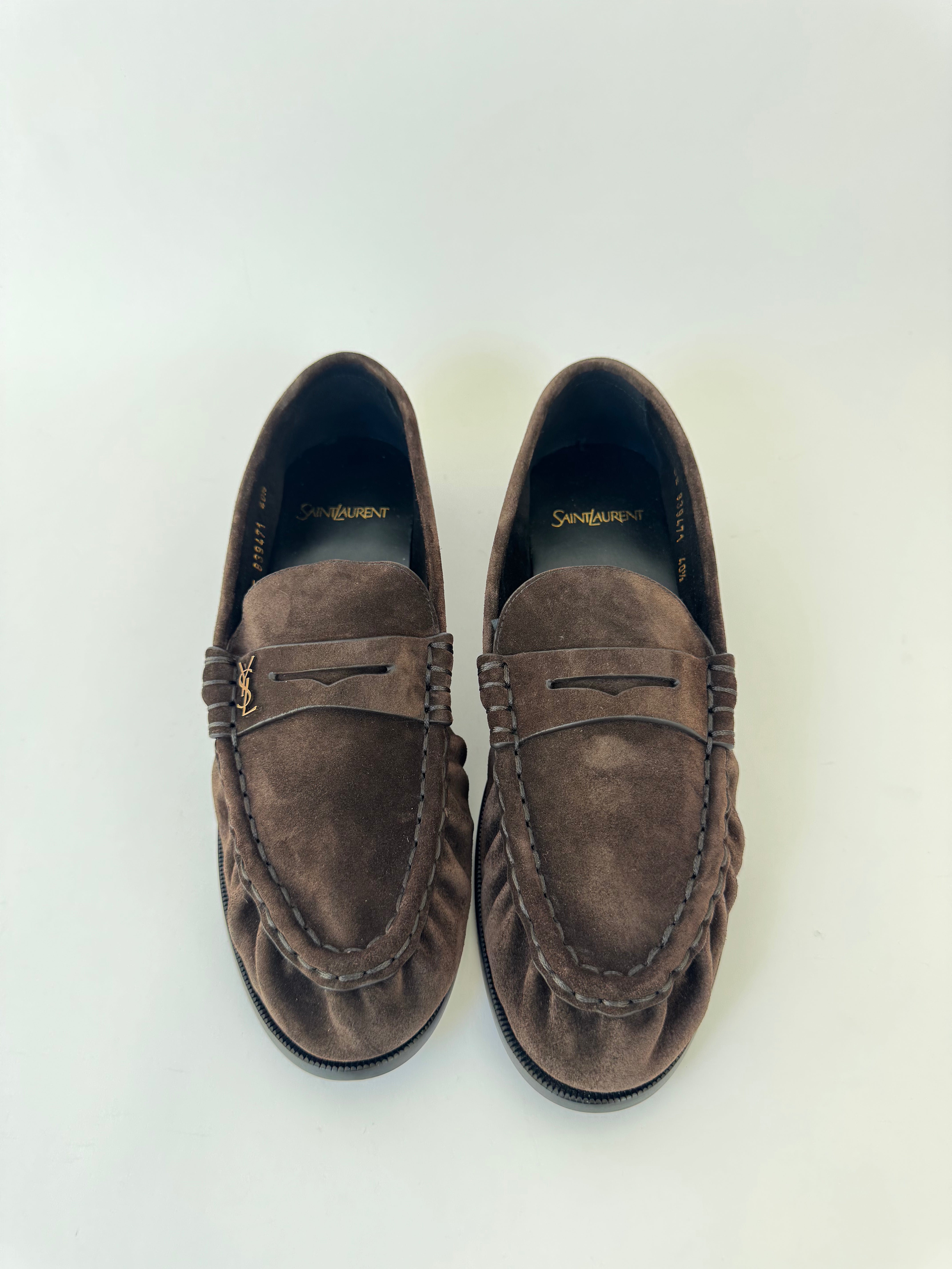 YSL Brown Suede Le Loafers - 40.5 New