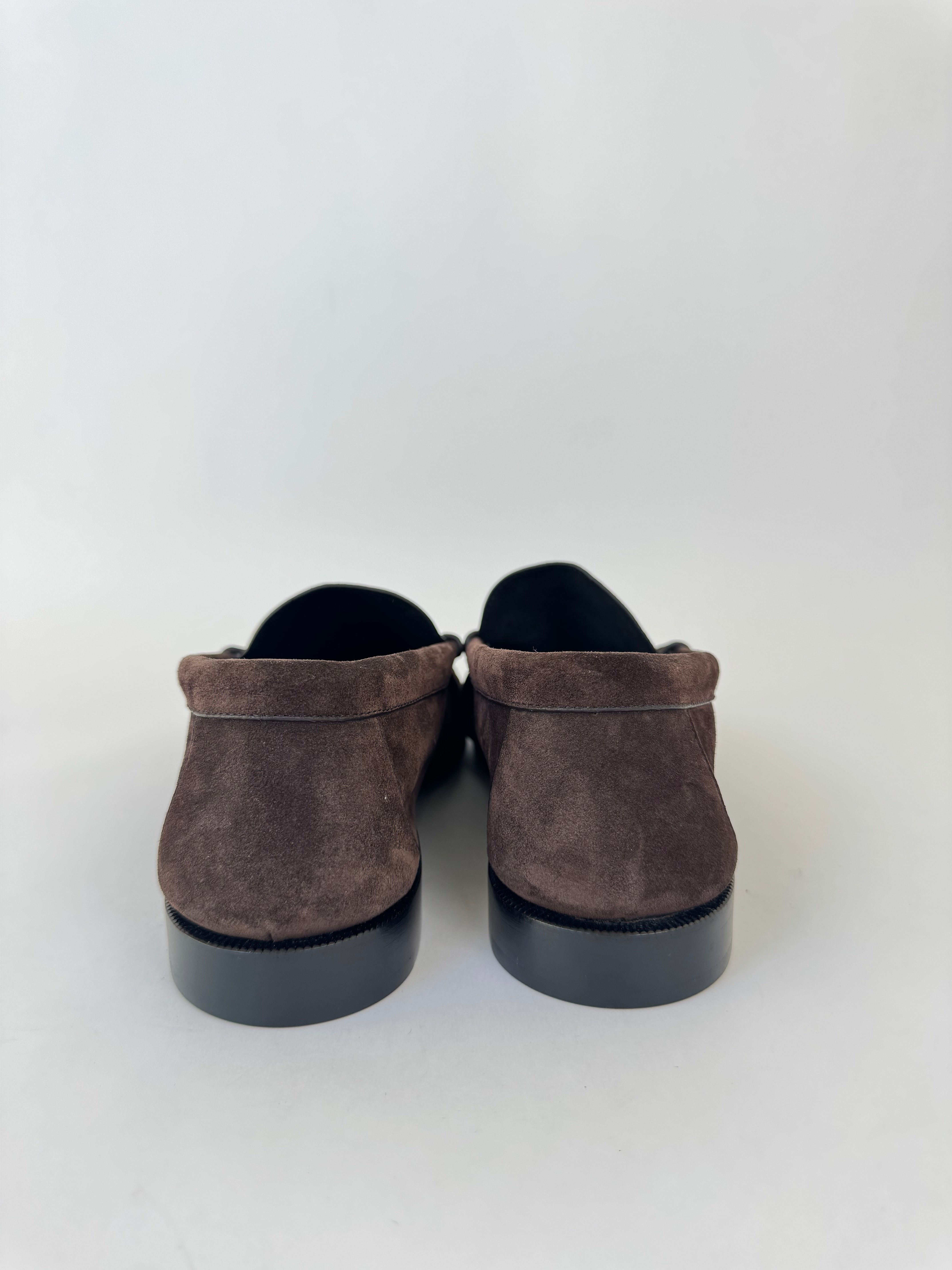 YSL Brown Suede Le Loafers - 40.5 New