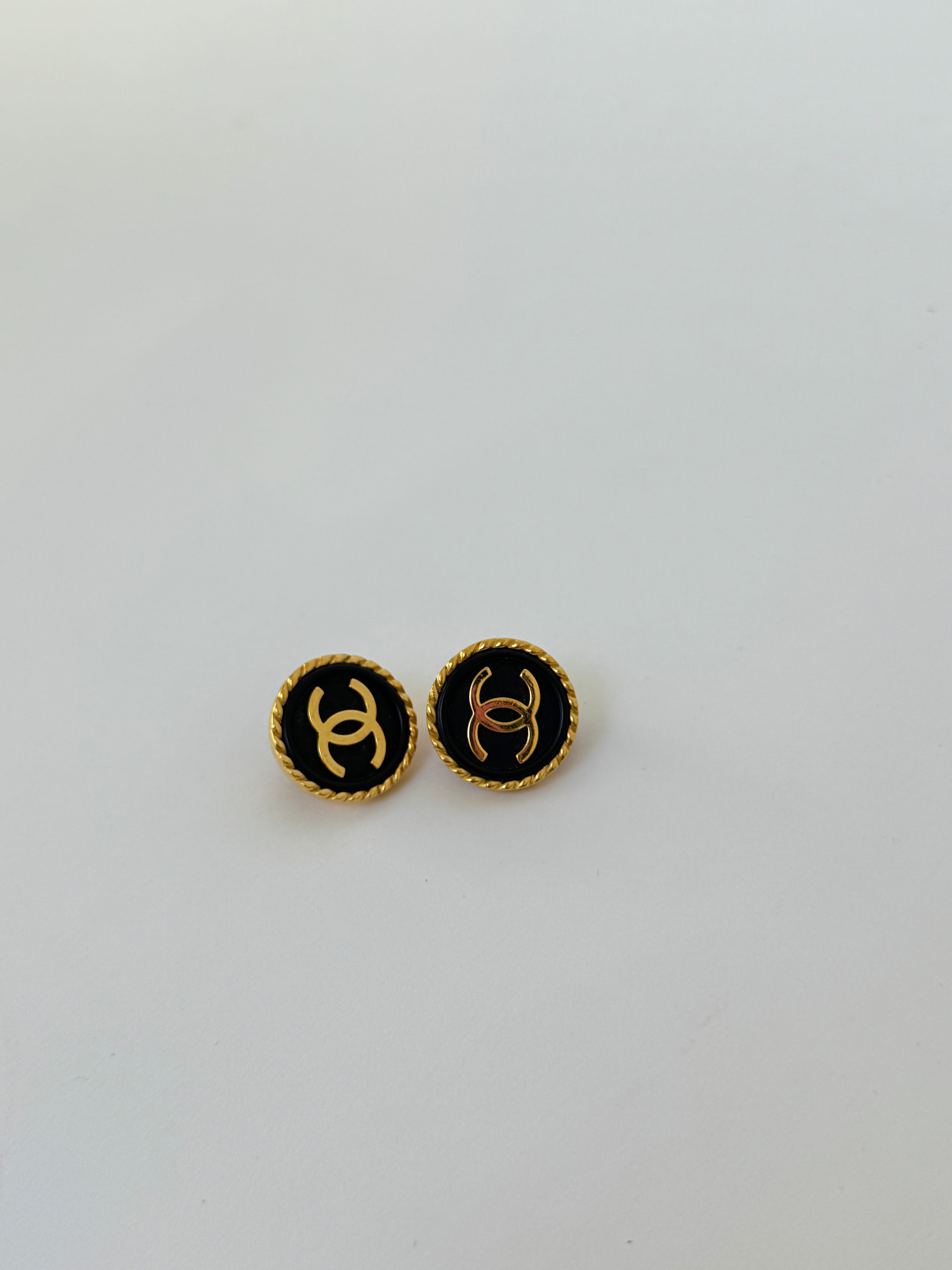 Chanel Black CC Clip-On Earrings