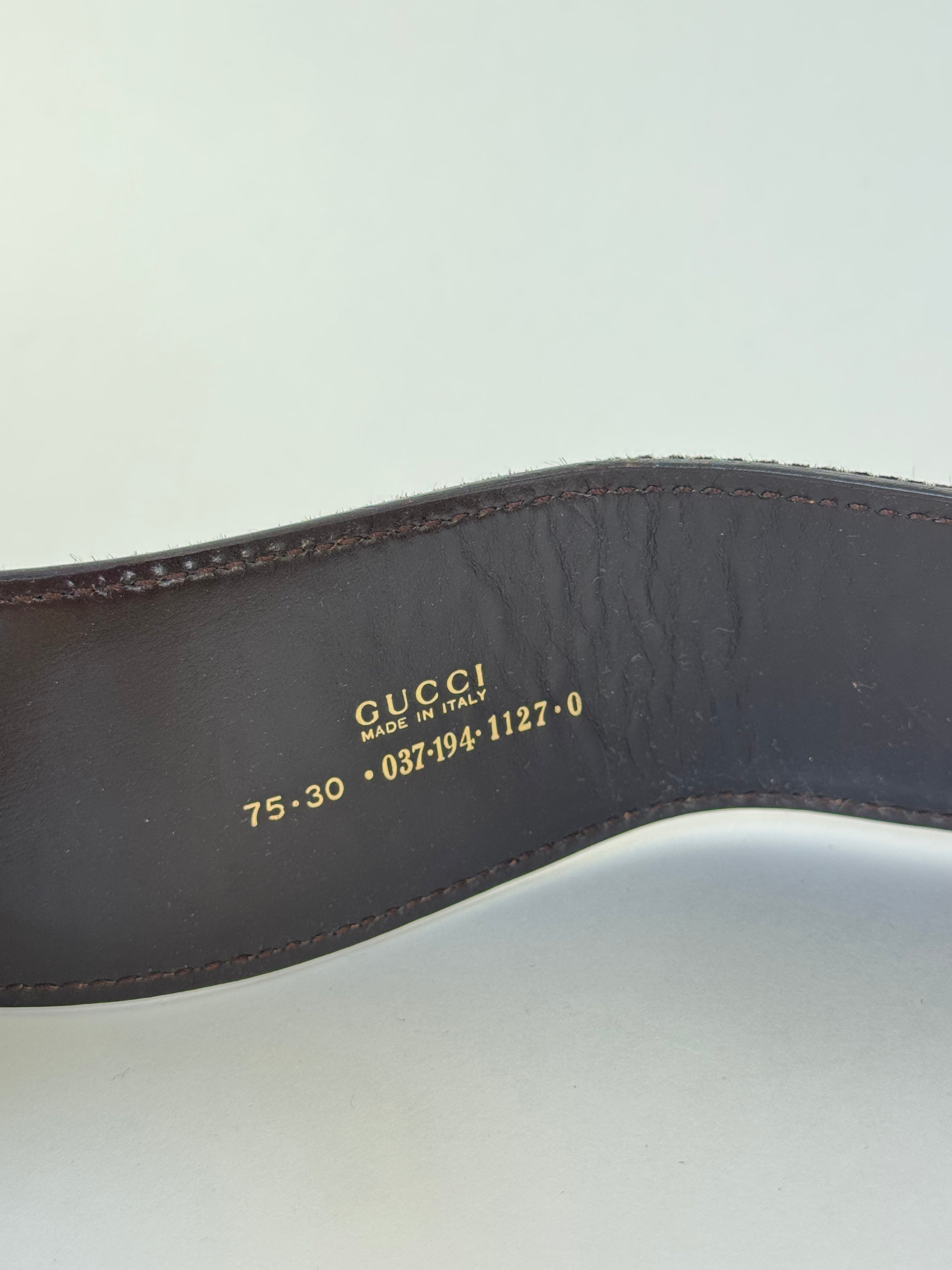 Gucci Tom Ford Horsebit Belt Brown Pony Hair Rare XS/Small