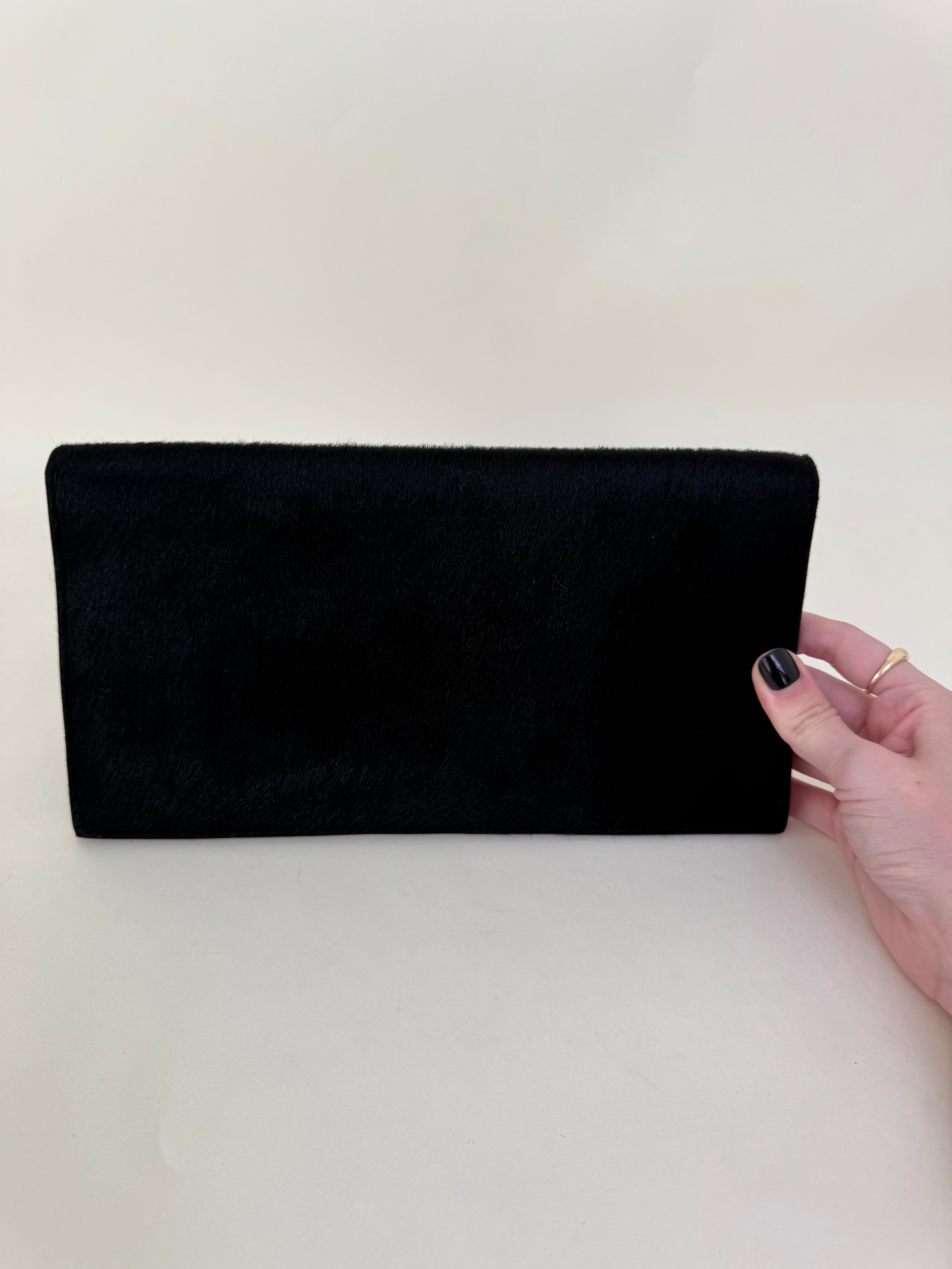 Gucci Tom Ford Black Pony Hair Clutch