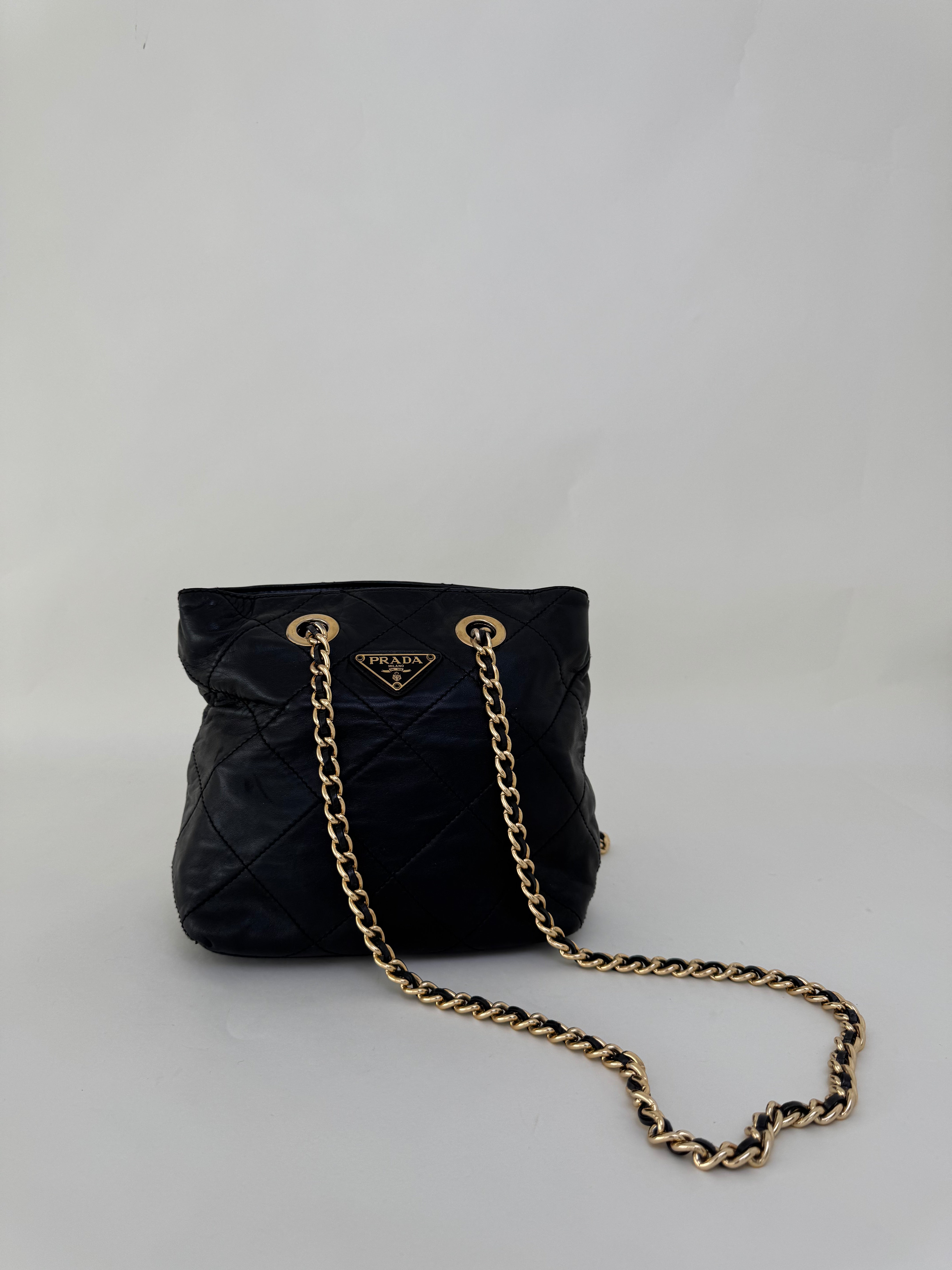 Prada Black Leather Shoulder Bag