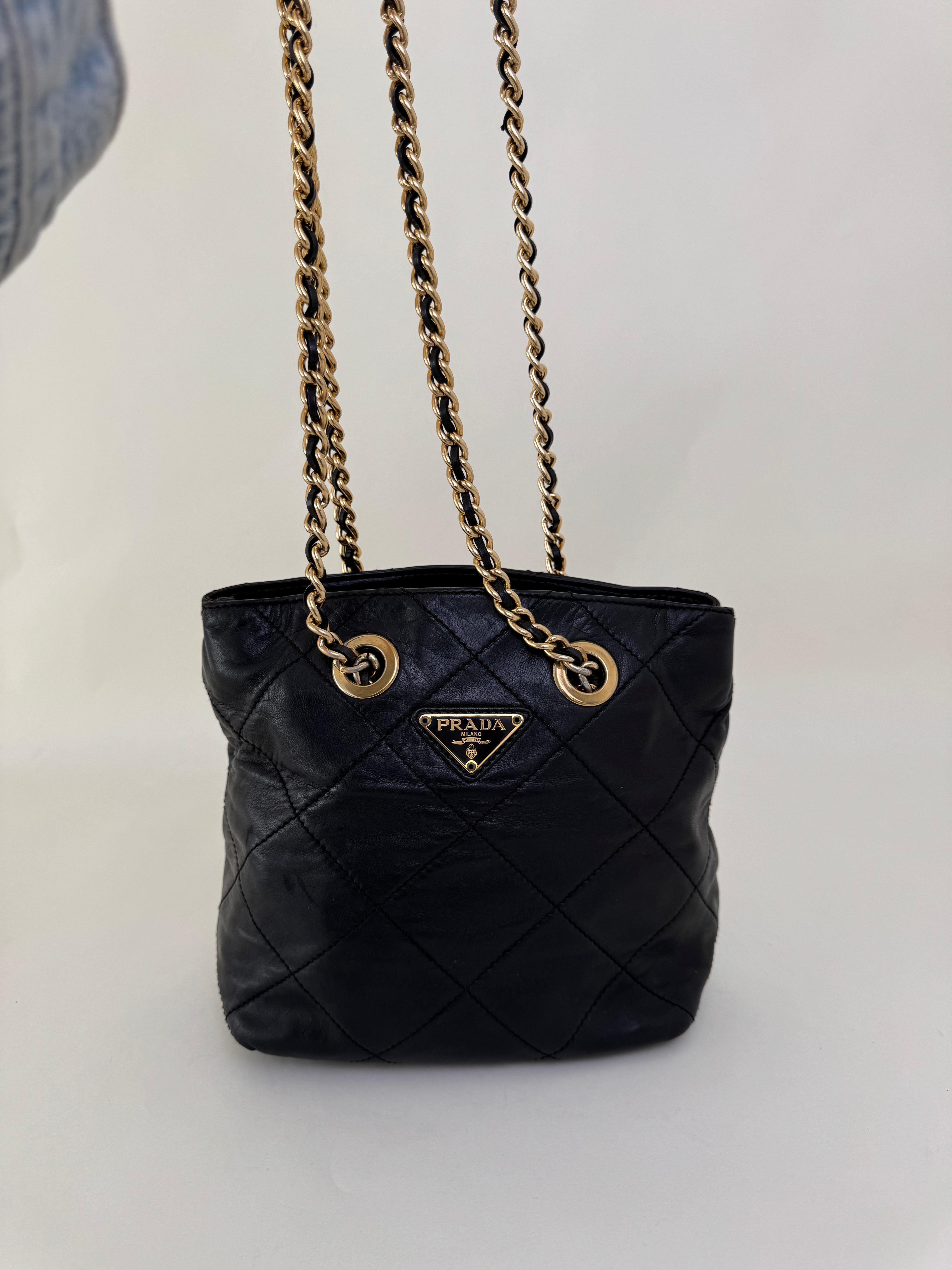 Prada Black Leather Shoulder Bag