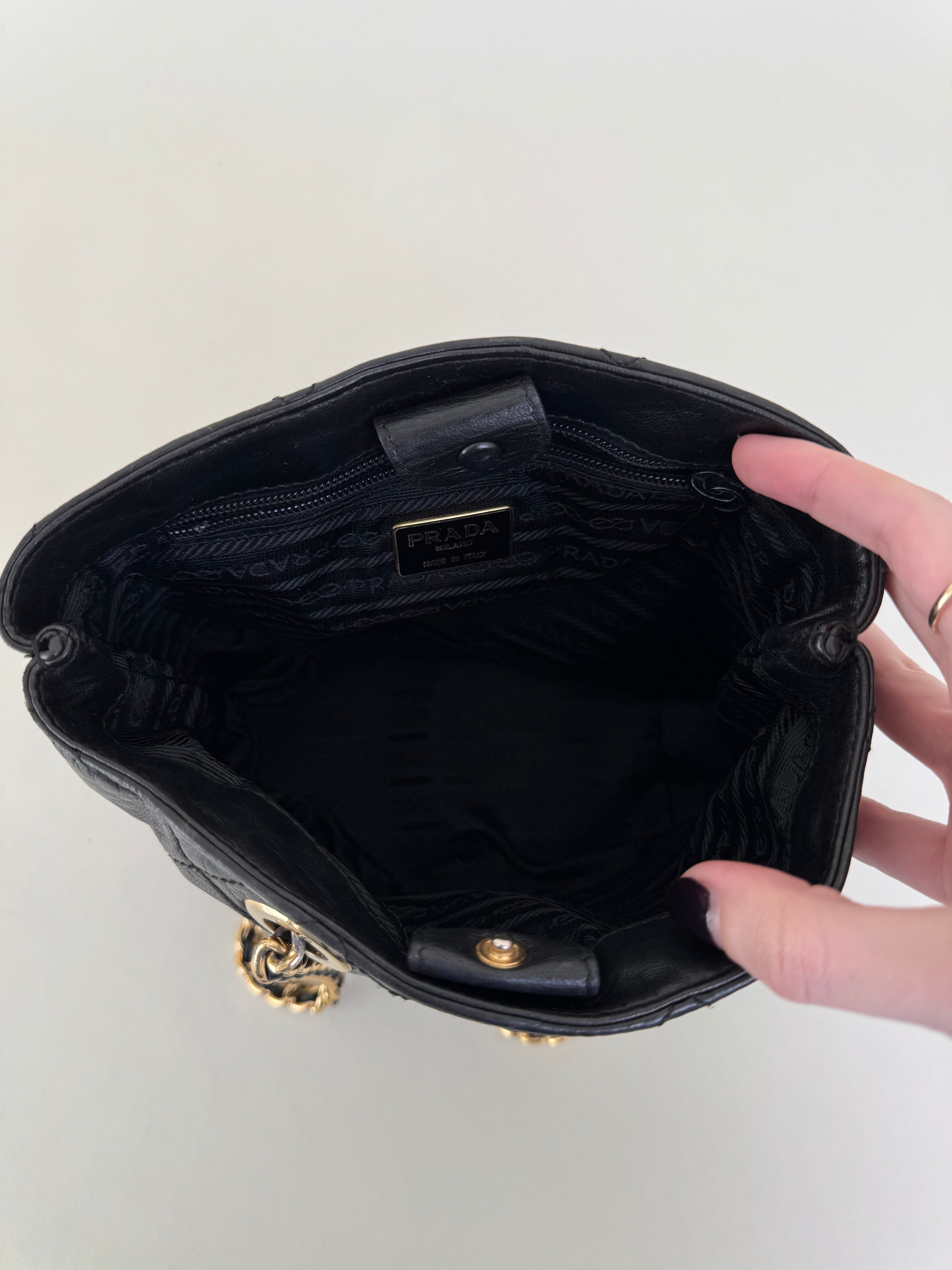 Prada Black Leather Shoulder Bag