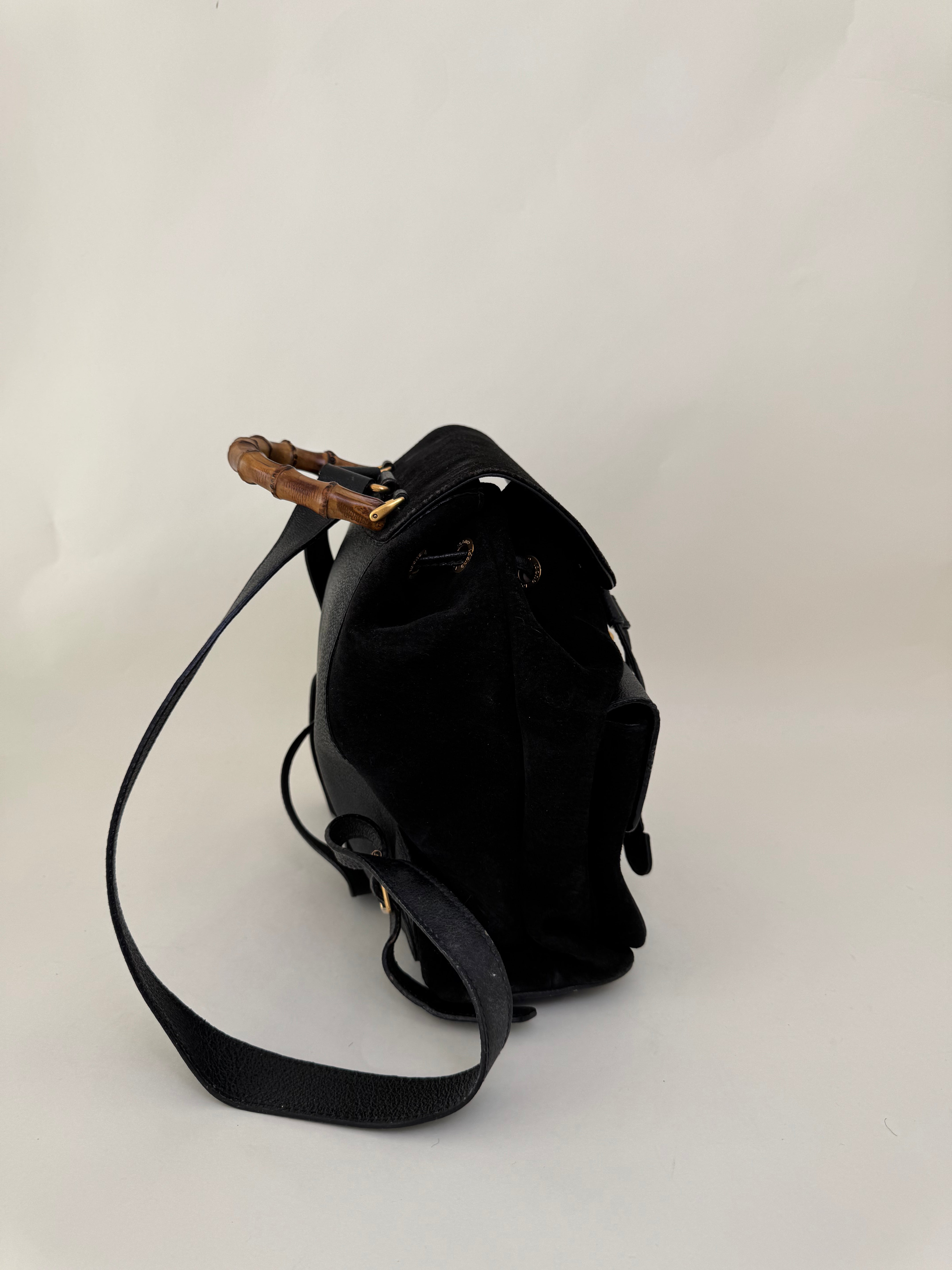 Gucci Black Bamboo Backpack