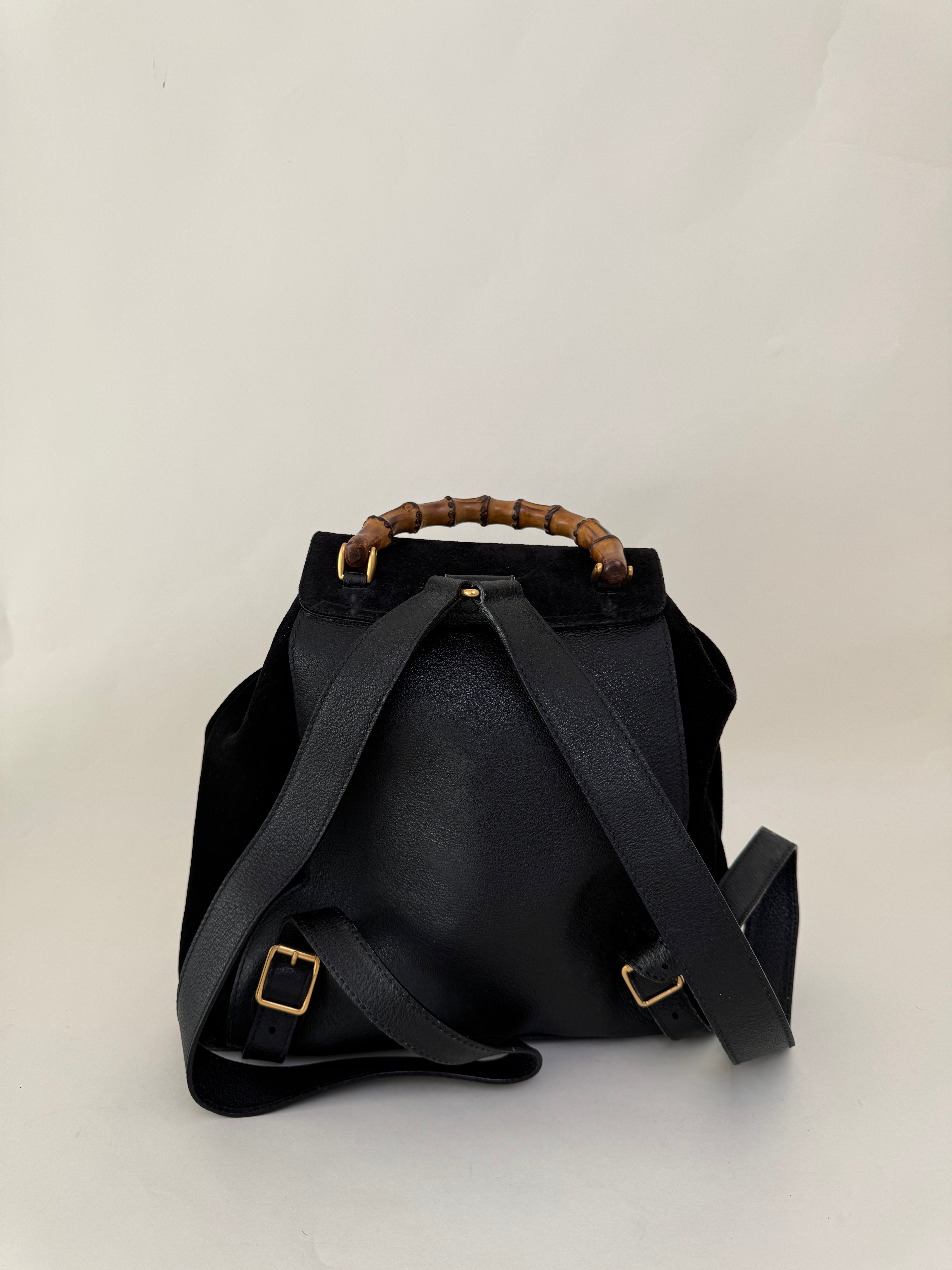 Gucci Black Bamboo Backpack