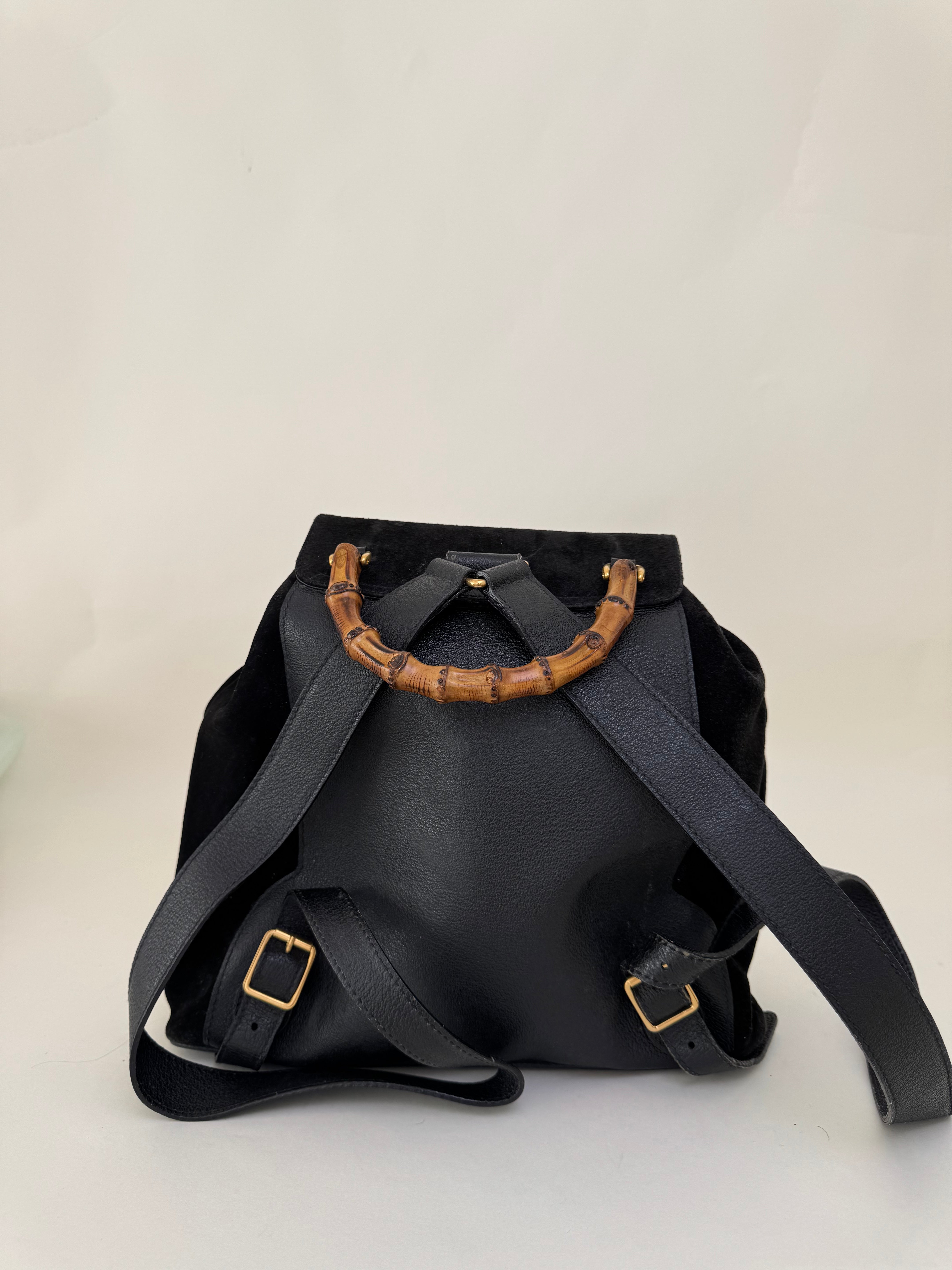 Gucci Black Bamboo Backpack