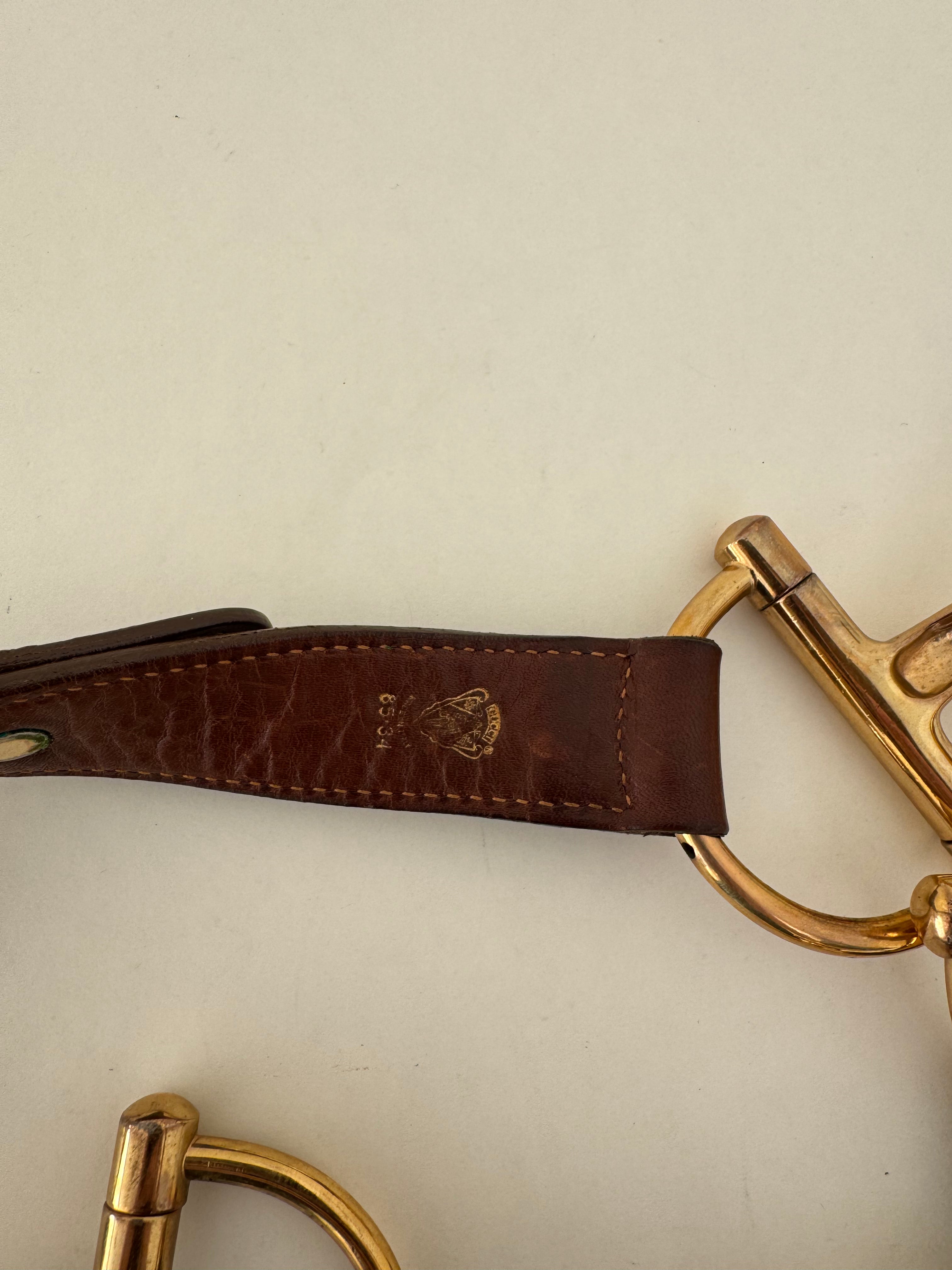 Gucci Horsebit Brown Leather Belt Rare Small/Medium