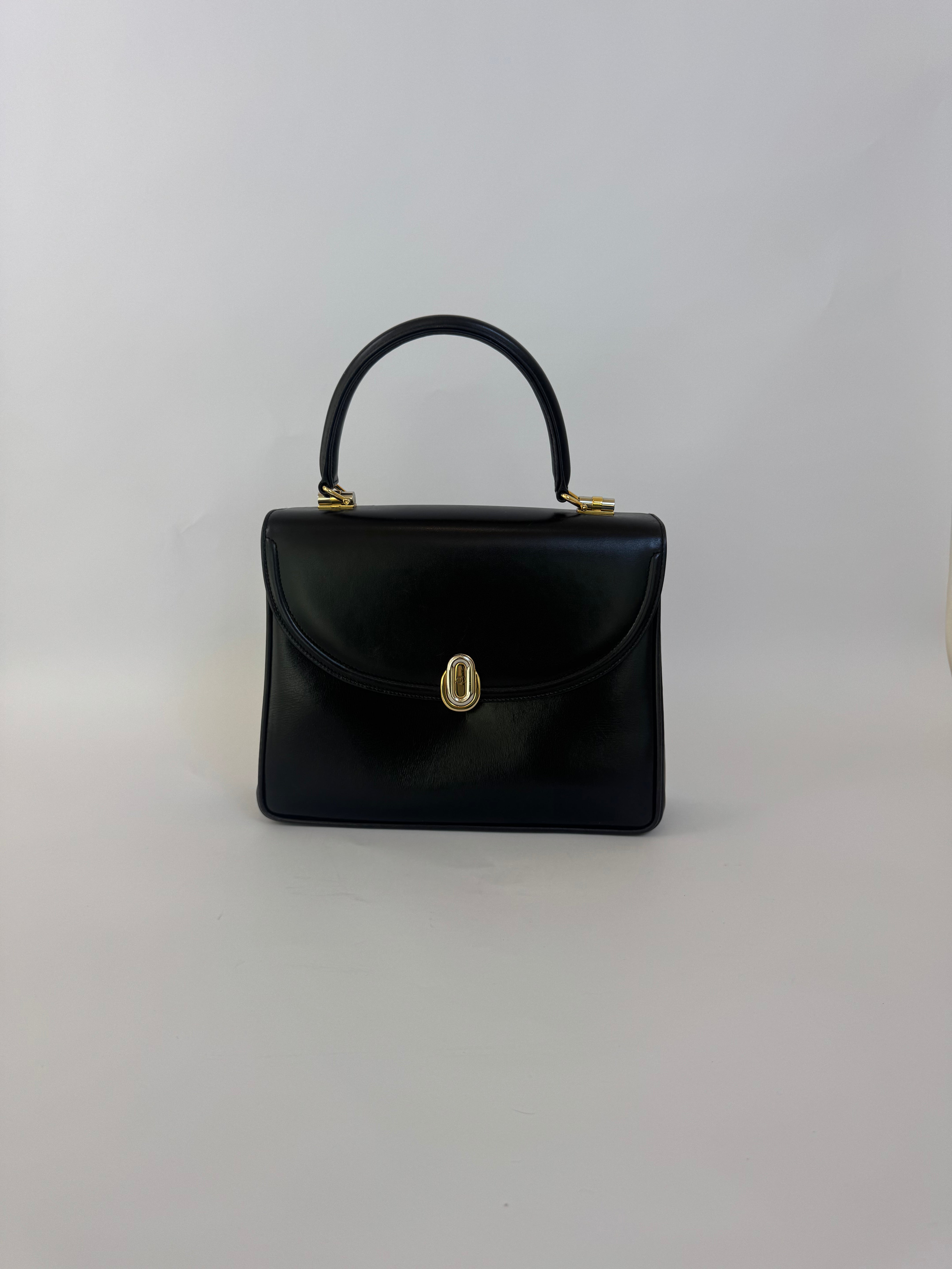 Gucci Black Leather Top Handle Bag